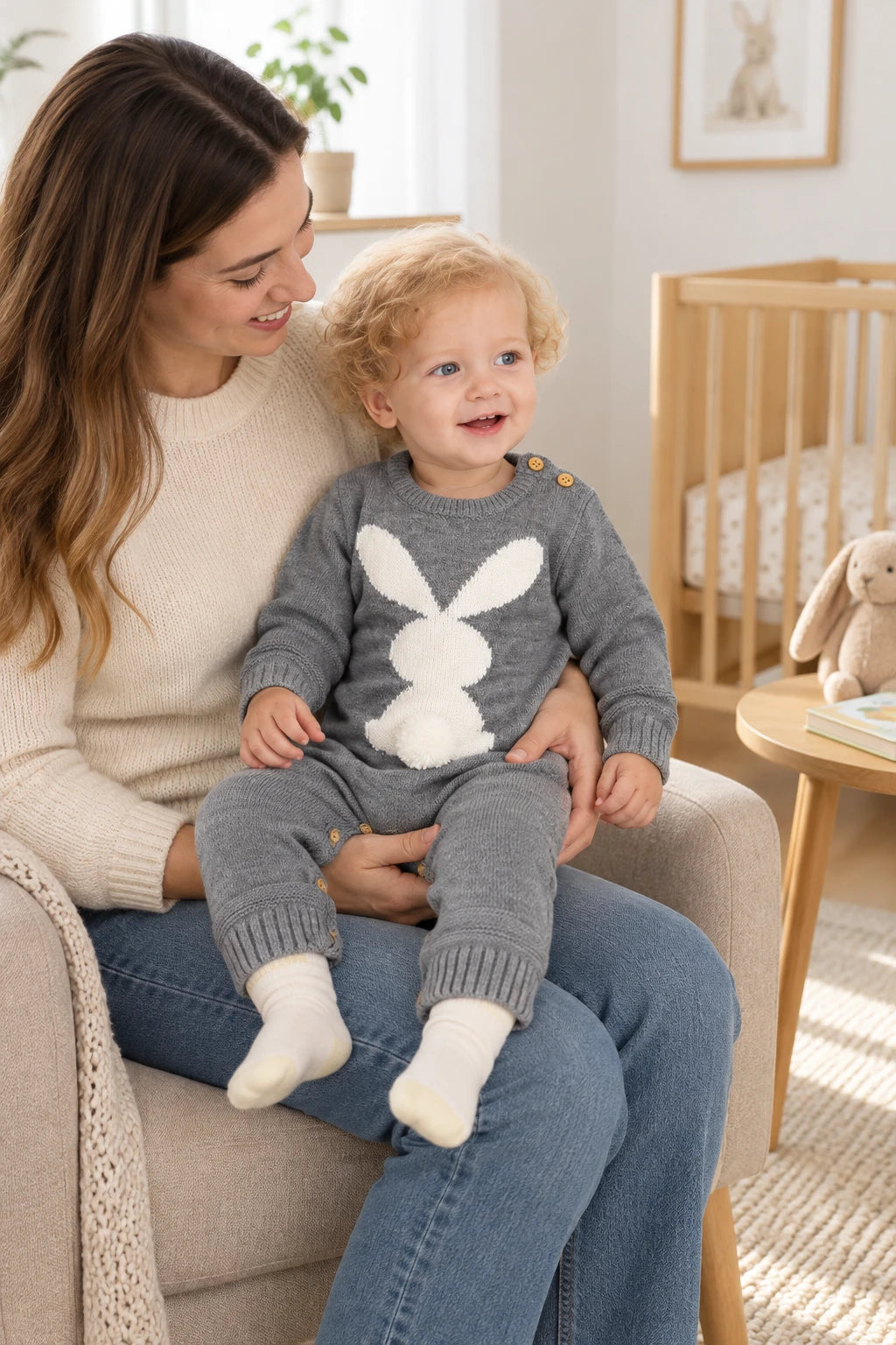 Combinaison Bébé Lapin Noir Laine
