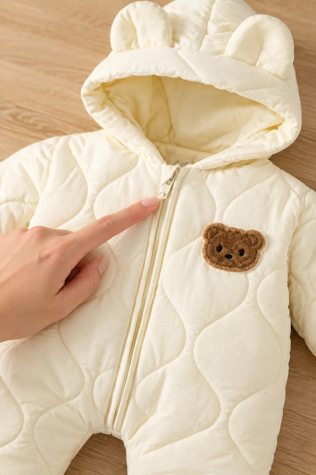 Combinaison Bébé Manteau Ourson - Beige