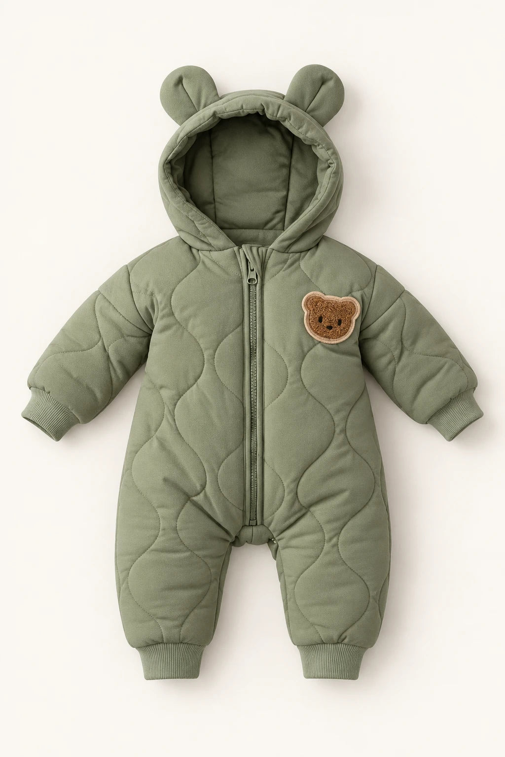 Combinaison Bébé Manteau Ourson - Vert