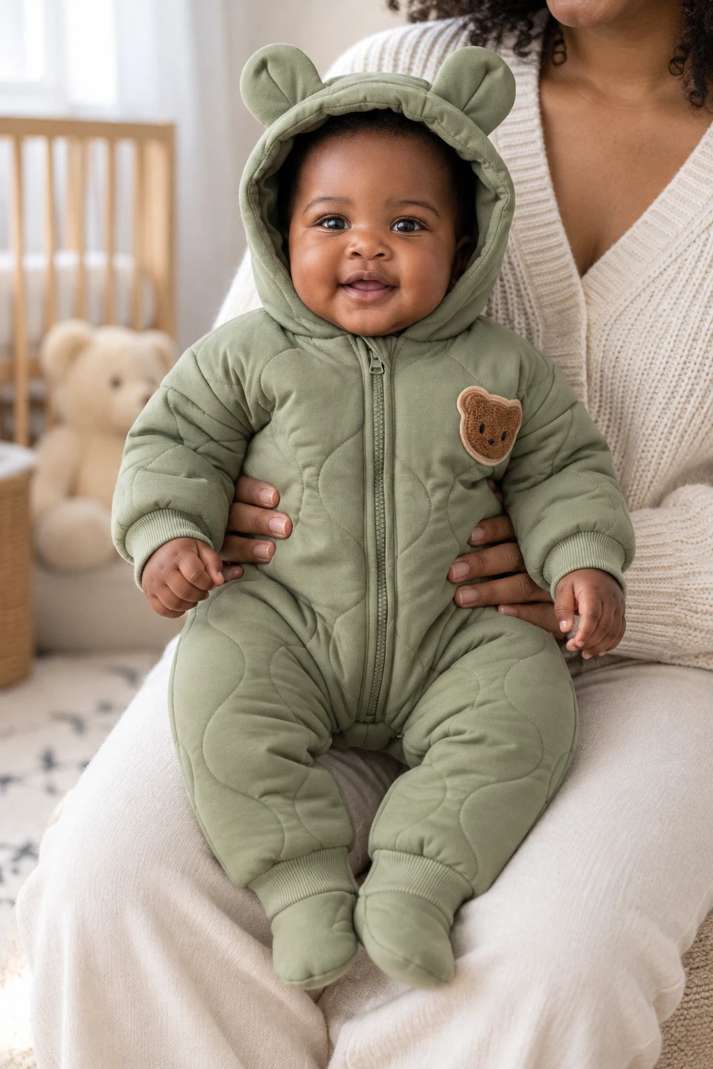 Combinaison Bébé Manteau Ourson - Vert