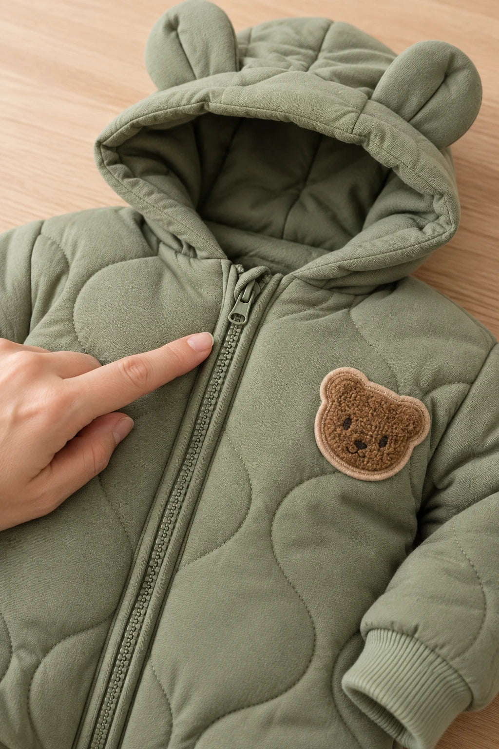 Combinaison Bébé Manteau Ourson - Vert