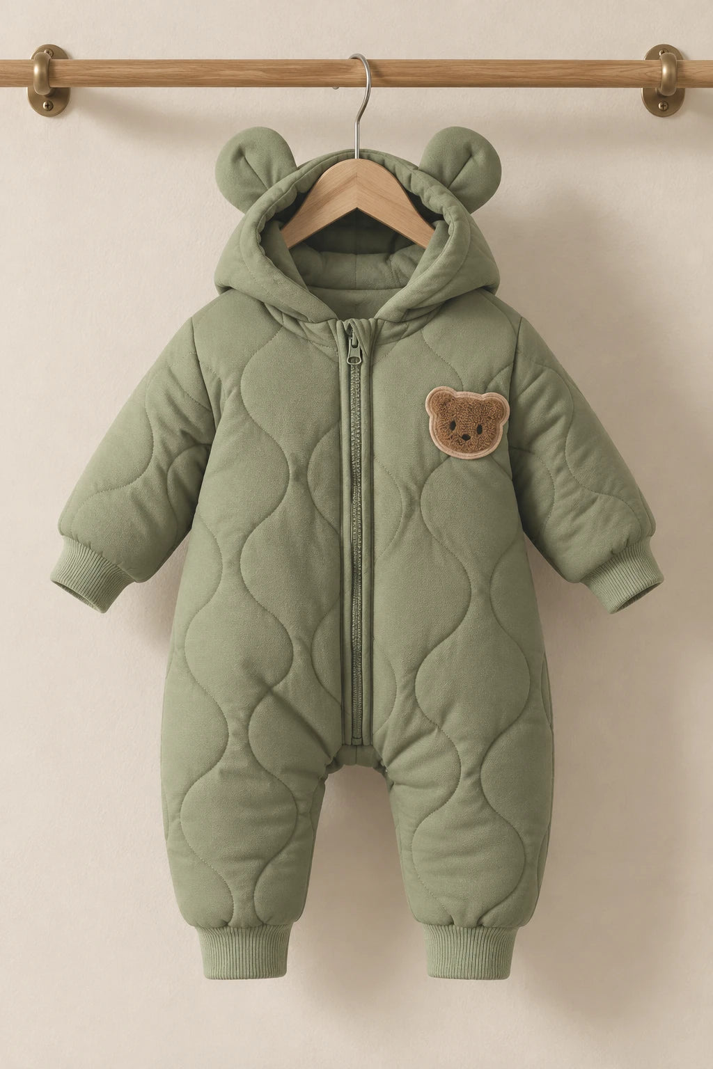 Combinaison Bébé Manteau Ourson - Vert