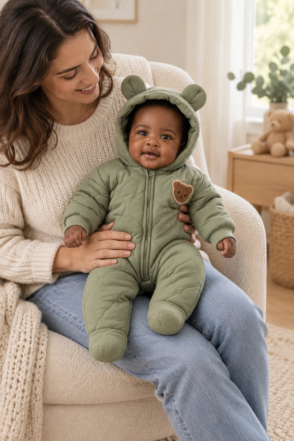 Combinaison Bébé Manteau Ourson - Vert