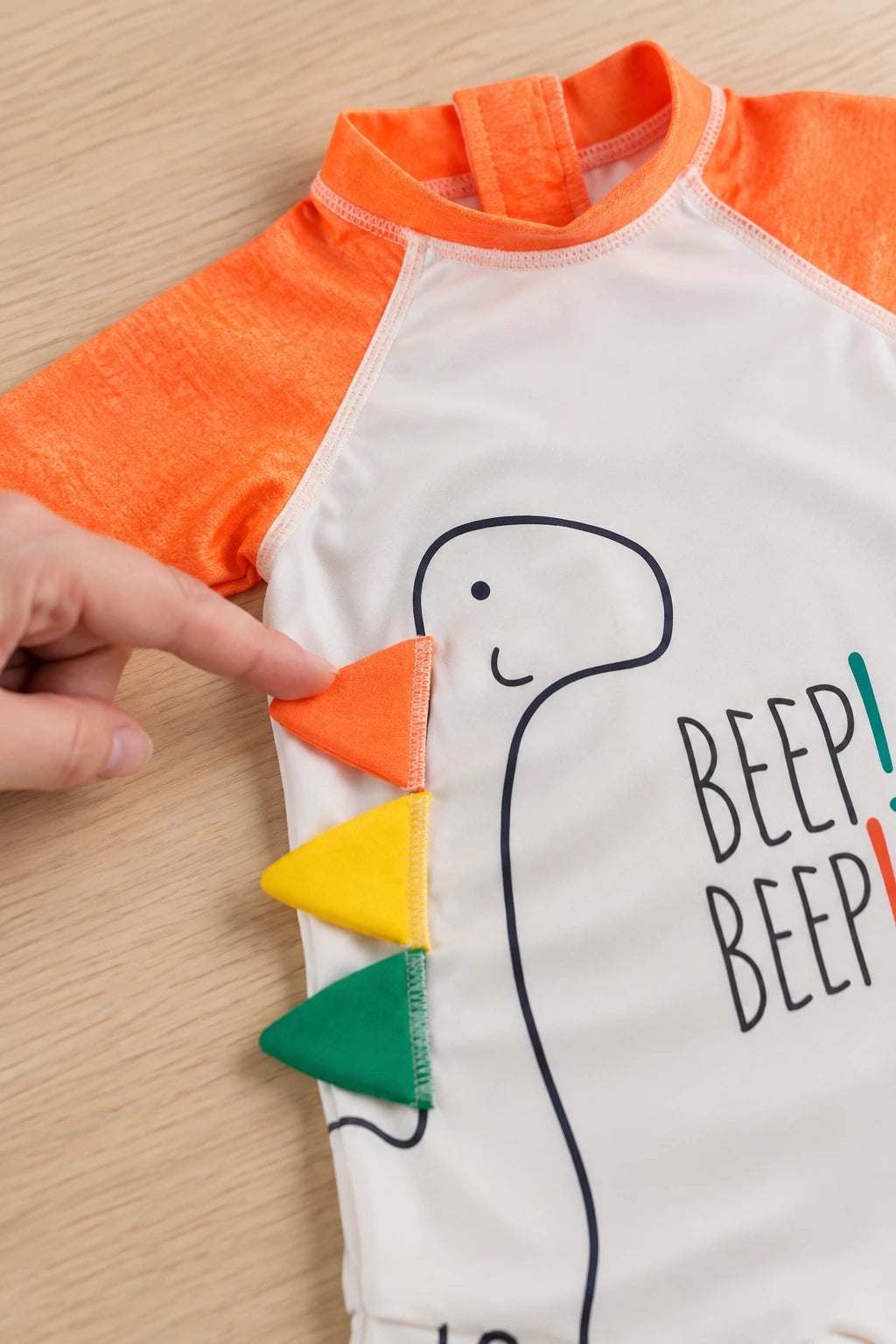 Combinaison Bebe Nageur - Dinosaure Orange
