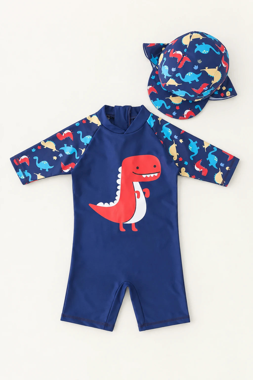 Combinaison Bebe Nageur - Dinosaure Rouge