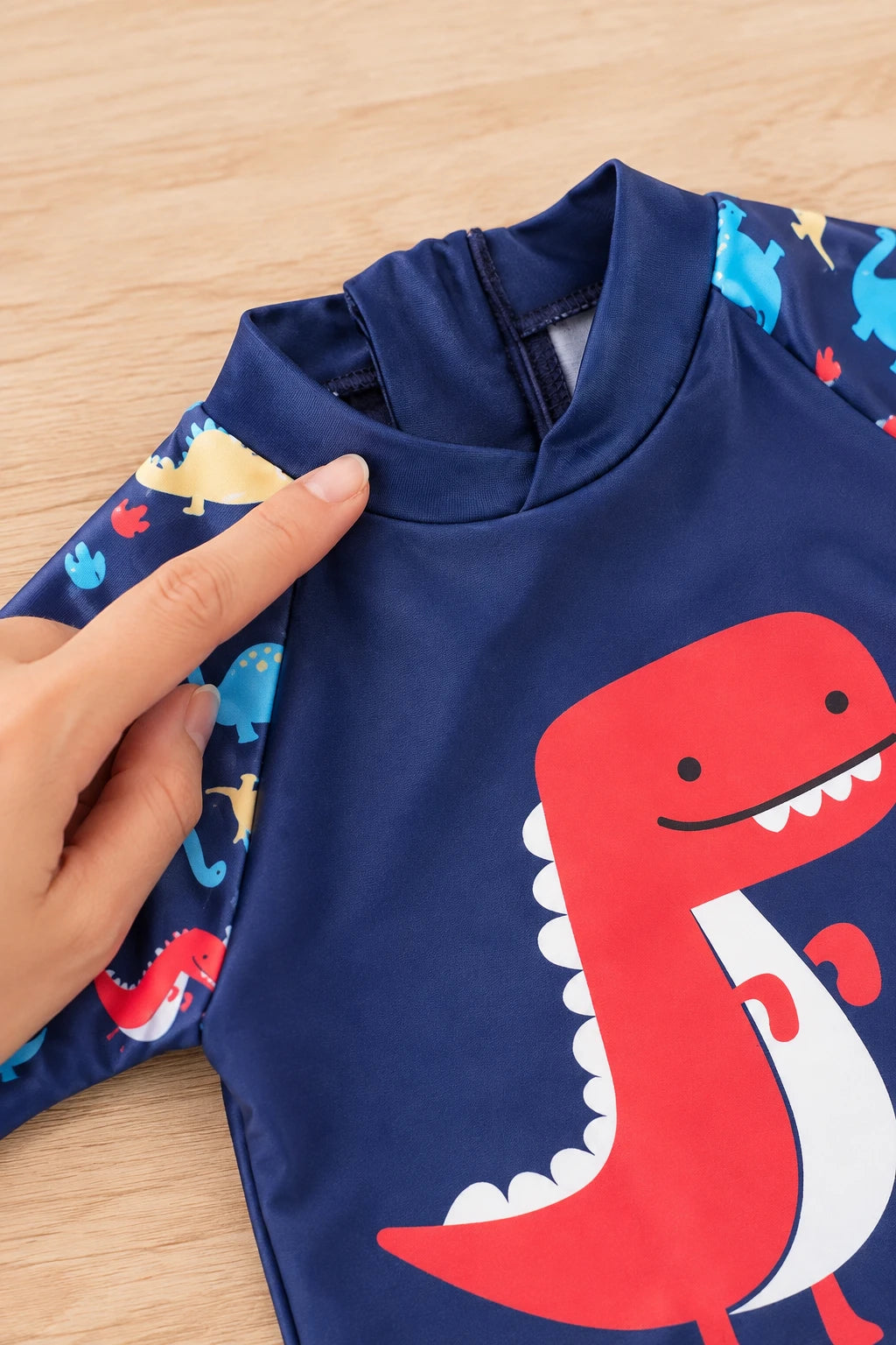 Combinaison Bebe Nageur - Dinosaure Rouge