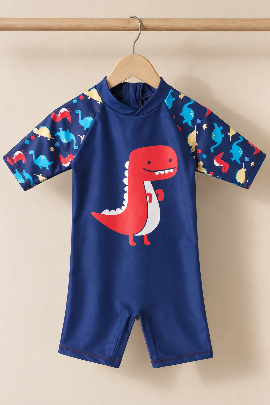 Combinaison Bebe Nageur - Dinosaure Rouge