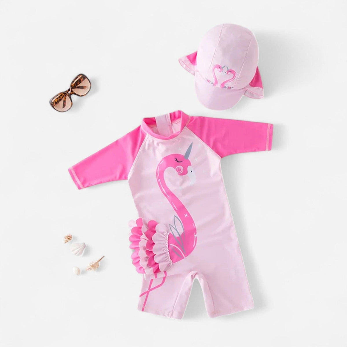 Combinaison Bebe Nageur - Flamant Rose