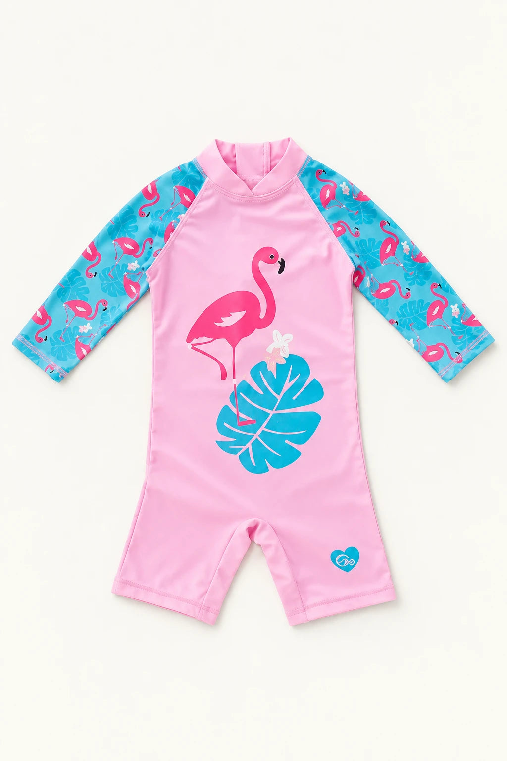Combinaison Bebe Nageur - Flamant Rose à Feuille