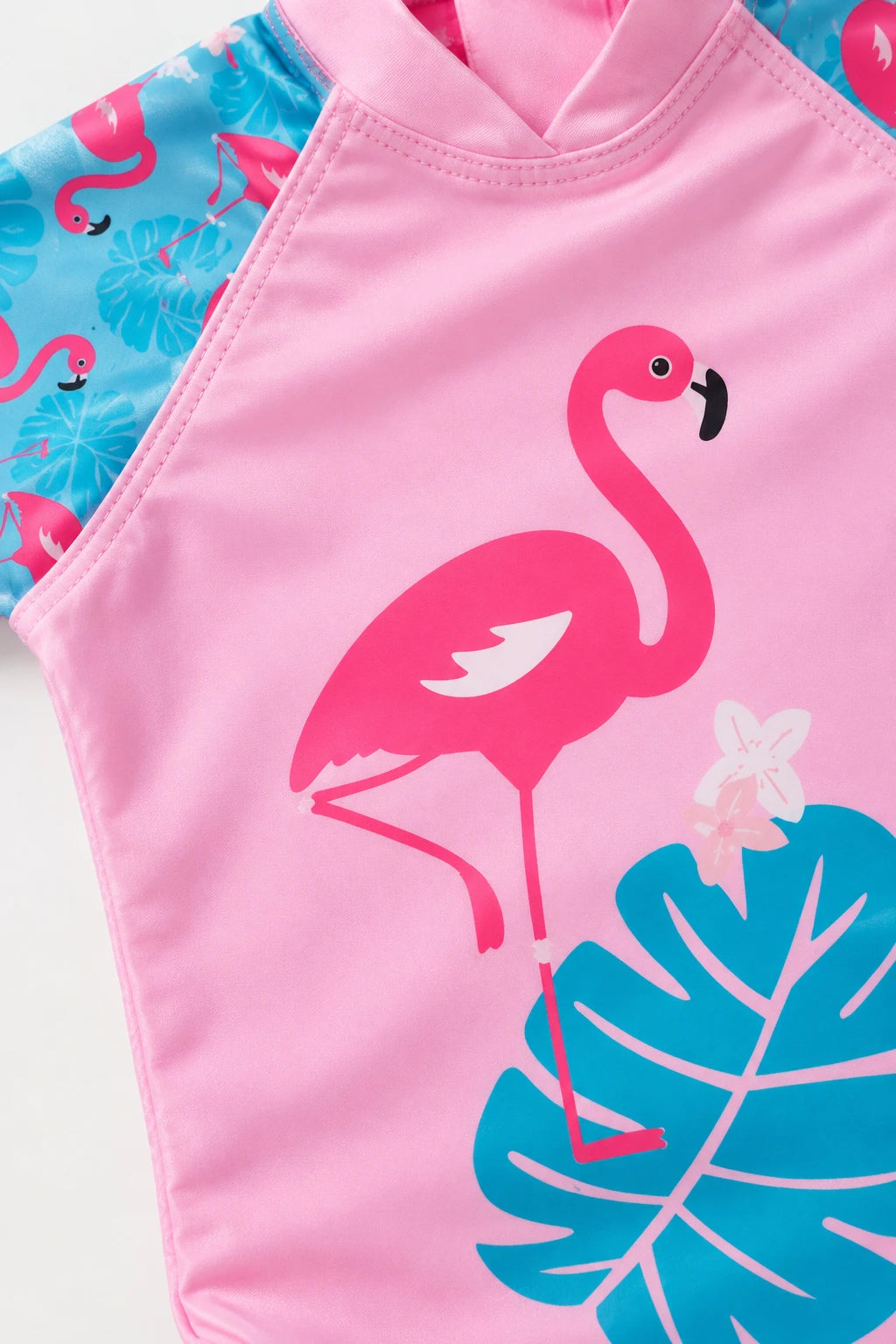 Combinaison Bebe Nageur - Flamant Rose à Feuille