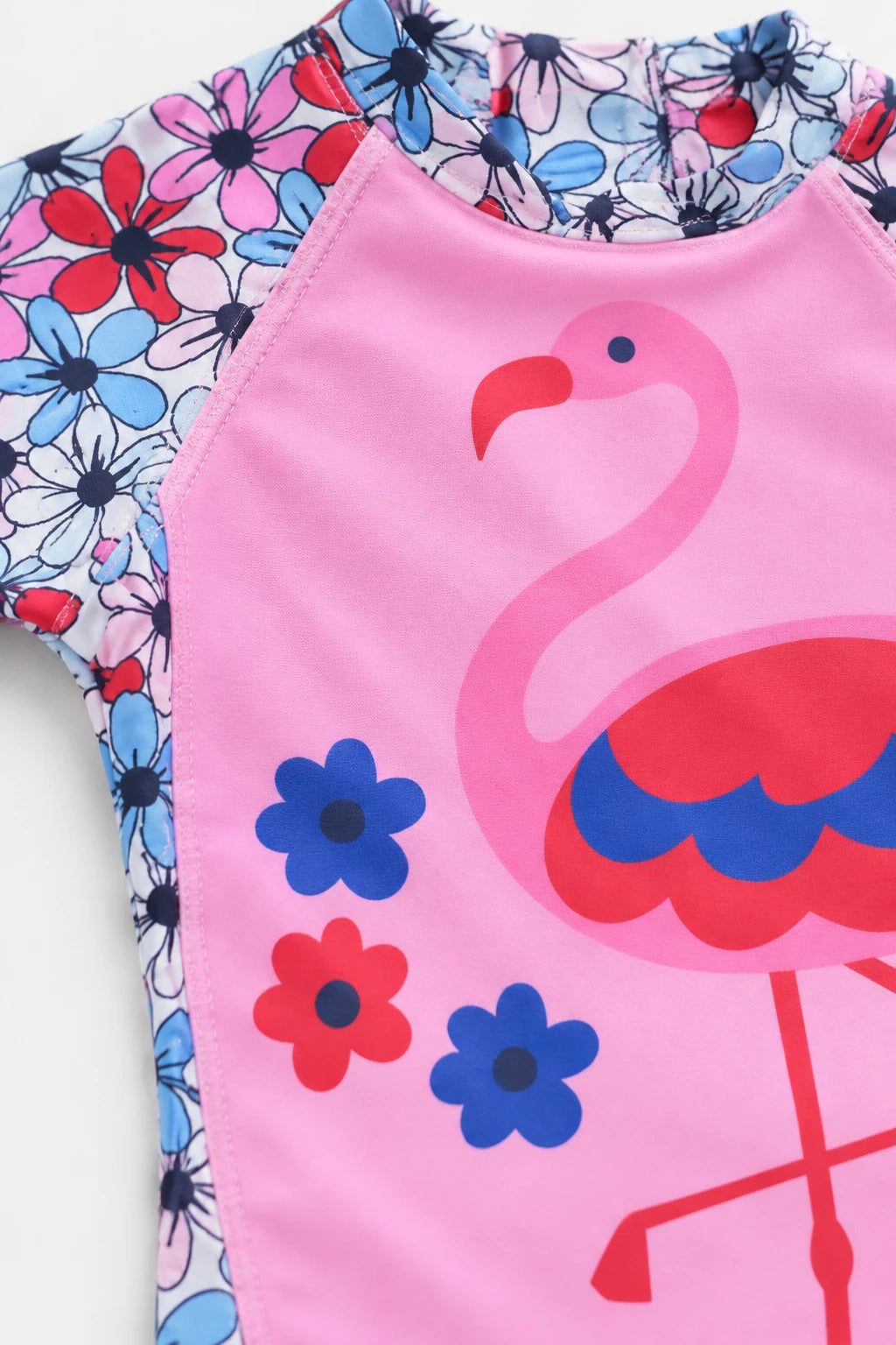Combinaison Bebe Nageur - Flamant Rose à Fleurs