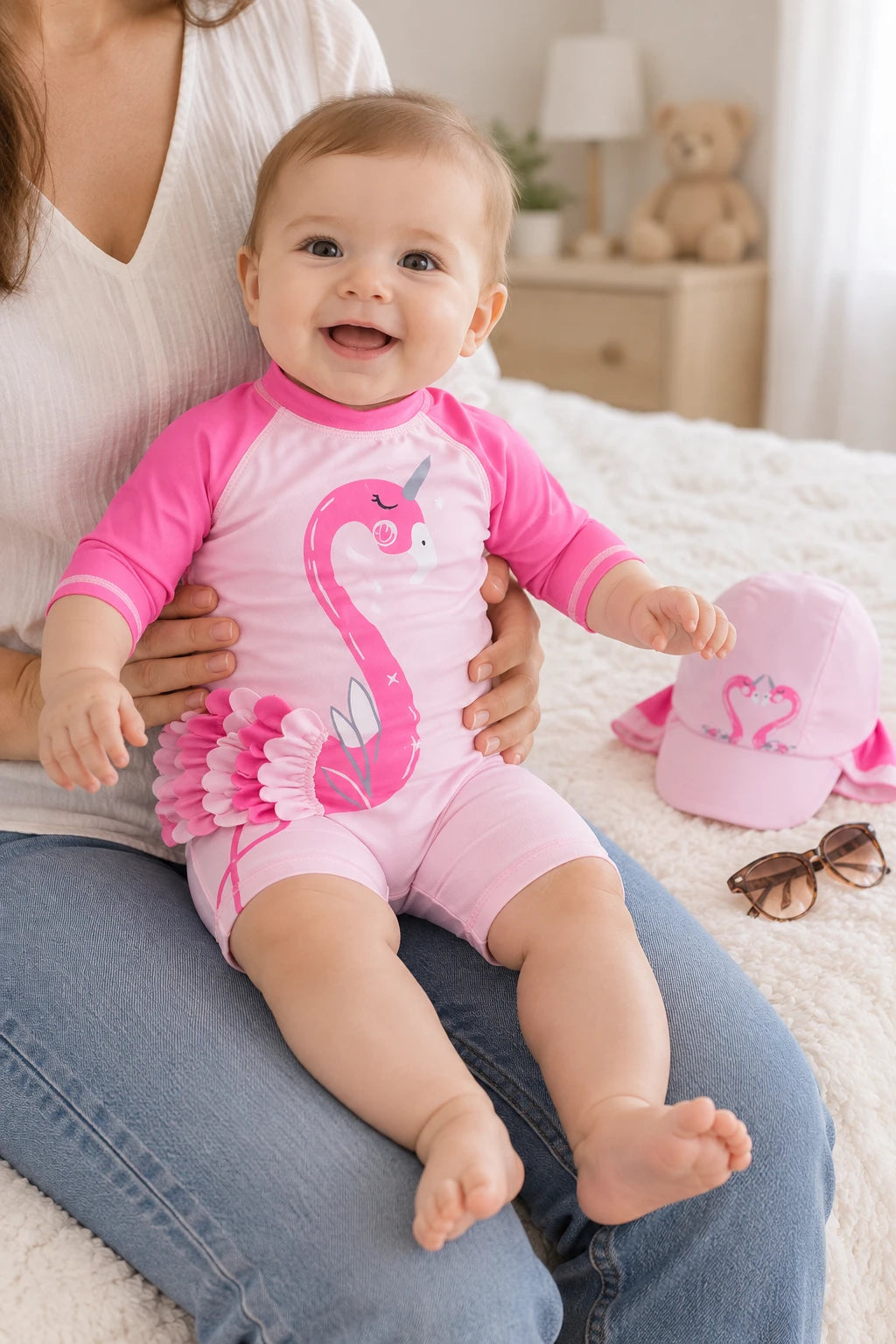 Combinaison Bebe Nageur - Flamant Rose