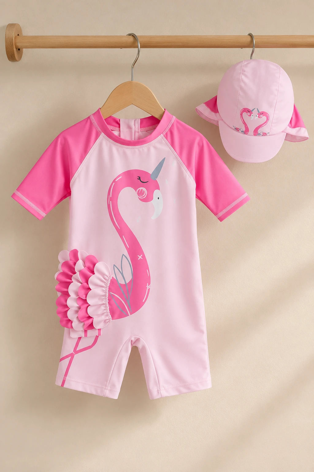 Combinaison Bebe Nageur - Flamant Rose