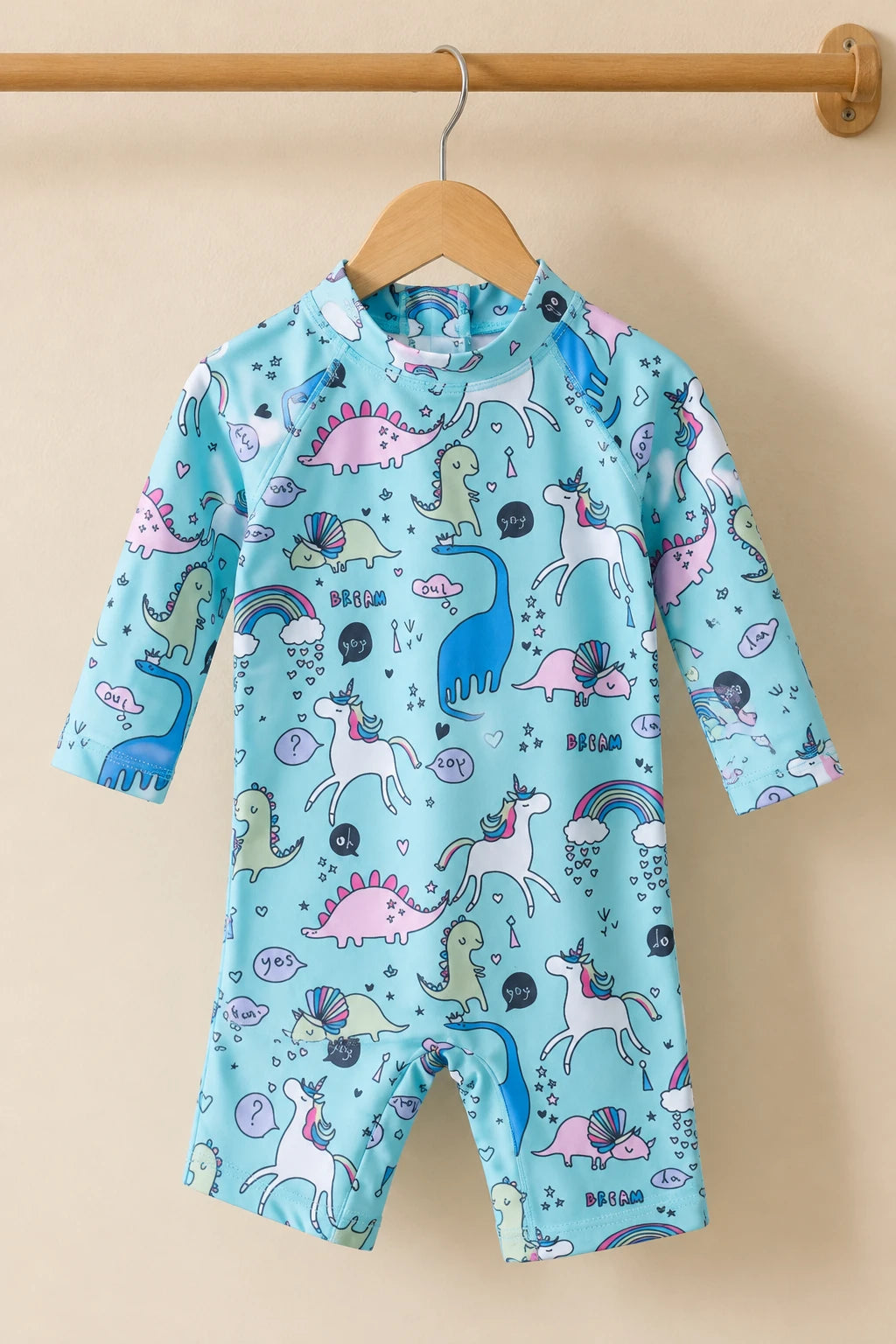 Combinaison Bebe Nageur - Licorne Bleu