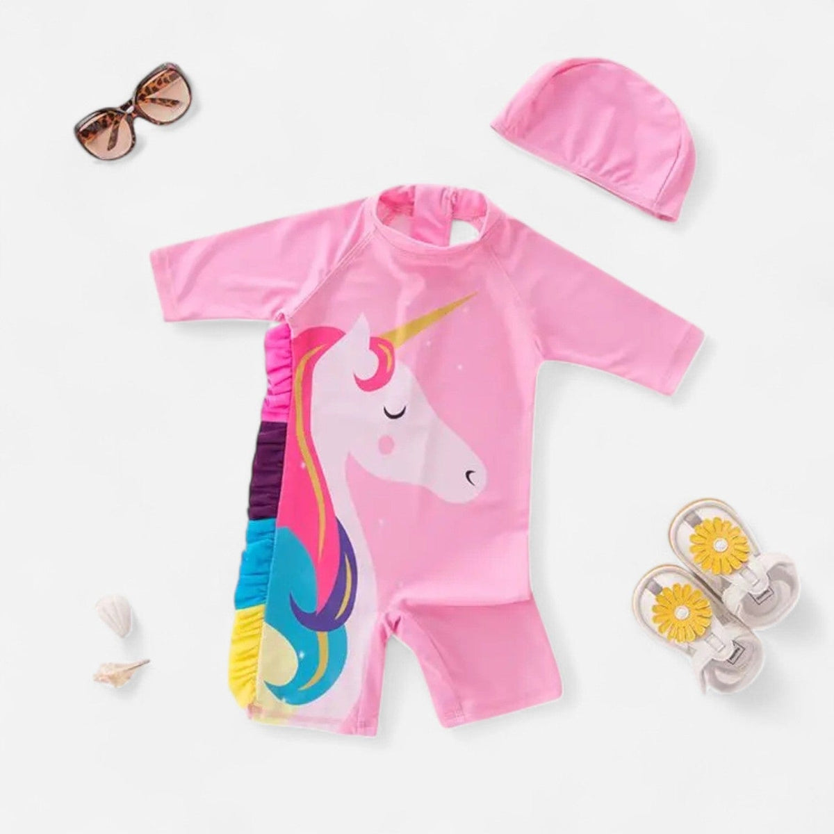 Combinaison Bebe Nageur - Licorne Rose