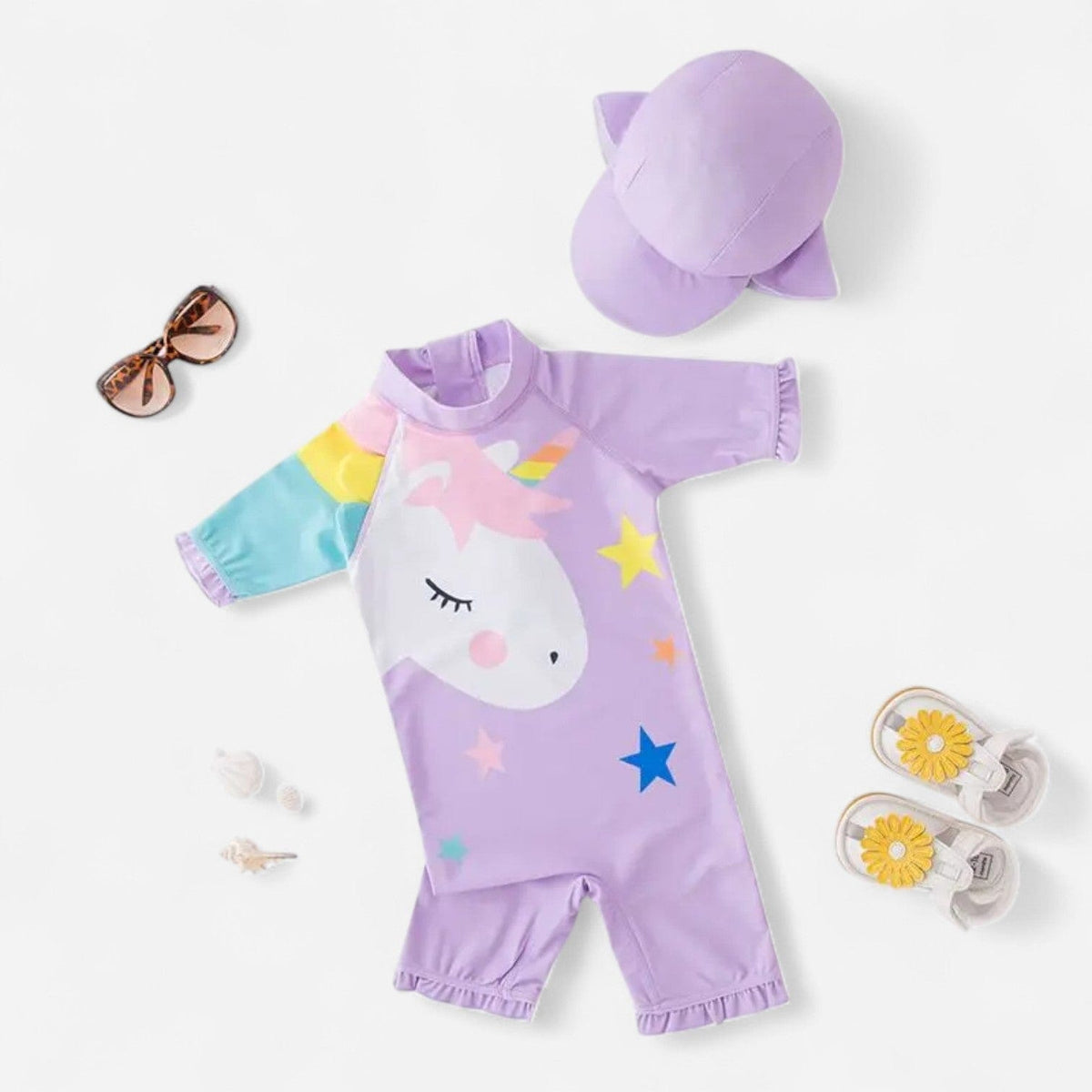 Combinaison Bebe Nageur - Licorne Violet