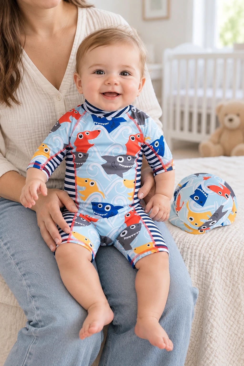 Combinaison Bebe Nageur - Requin Bleu