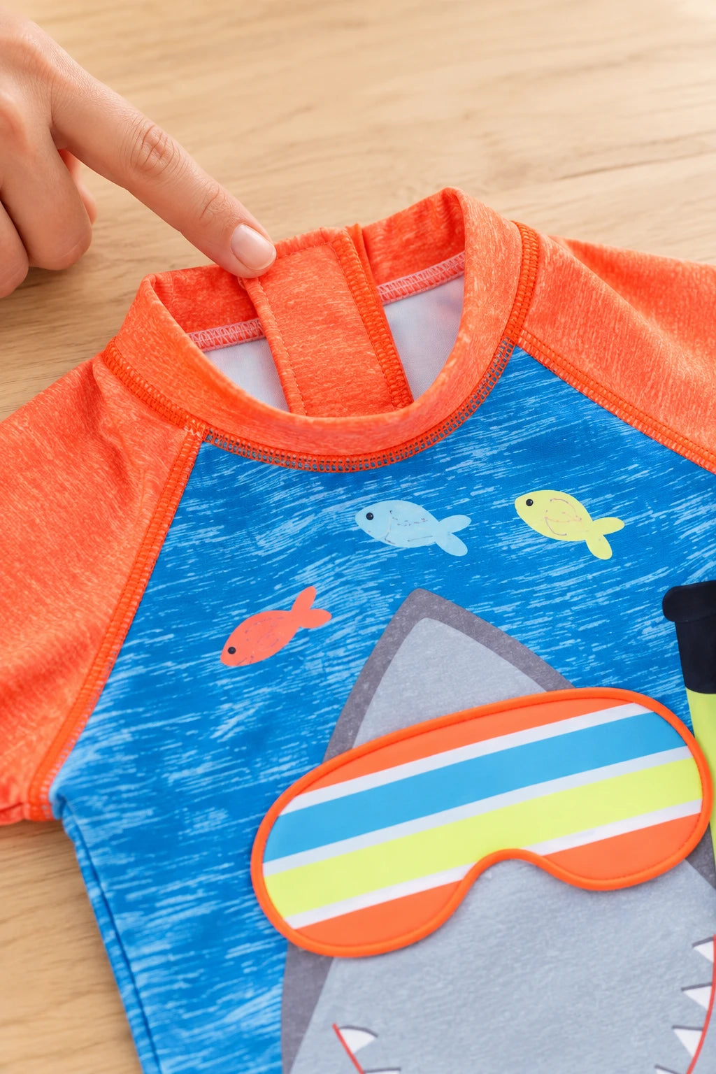 Combinaison Bebe Nageur - Requin Orange