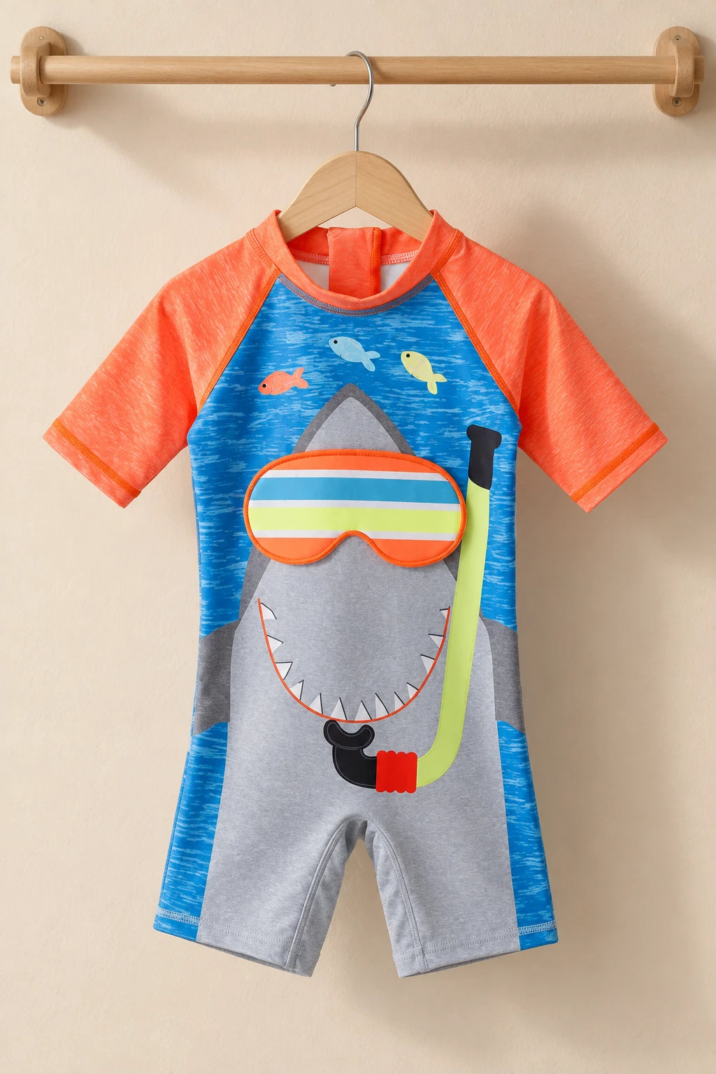 Combinaison Bebe Nageur - Requin Orange