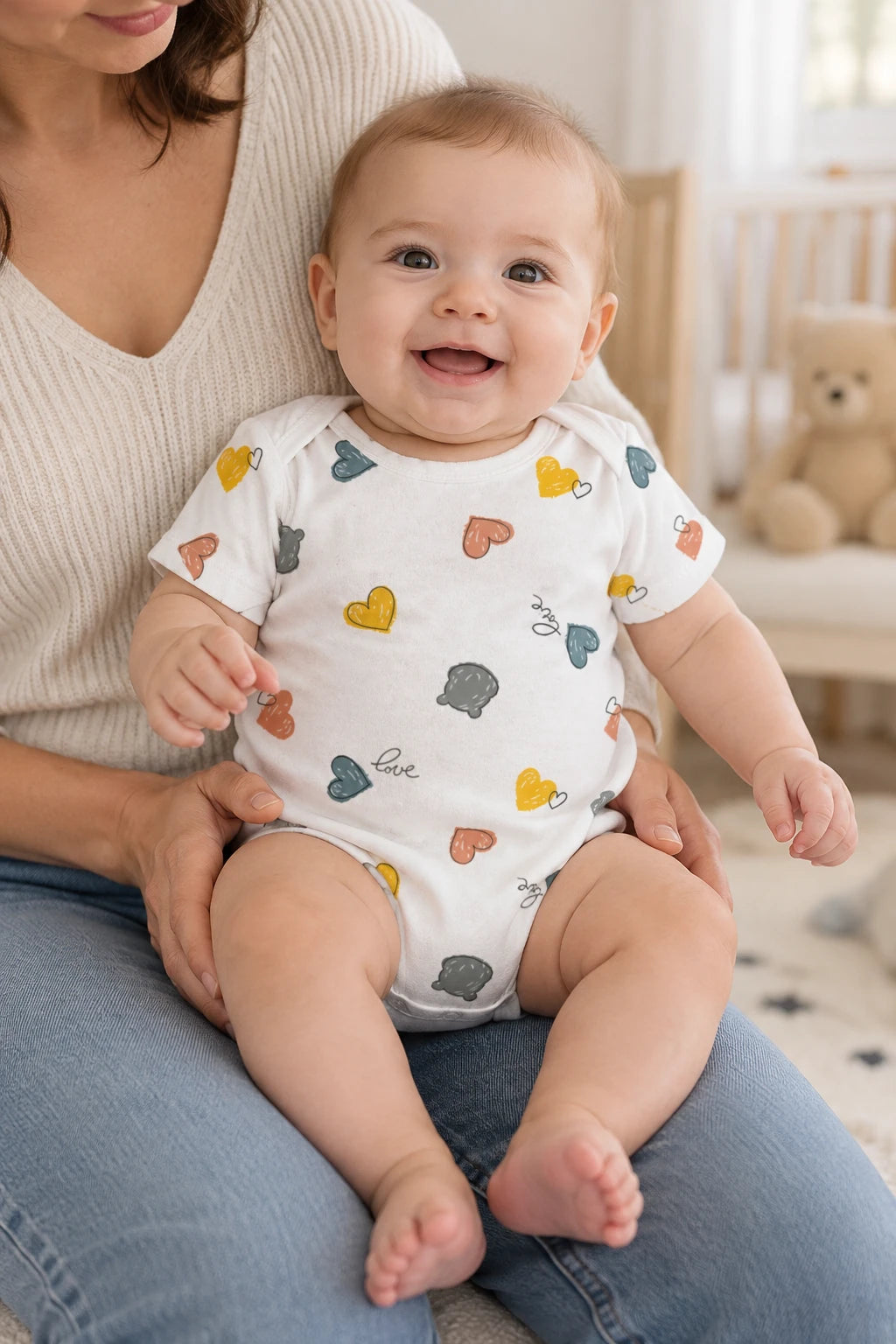 Combinaison Bebe Naissance - Coeurs