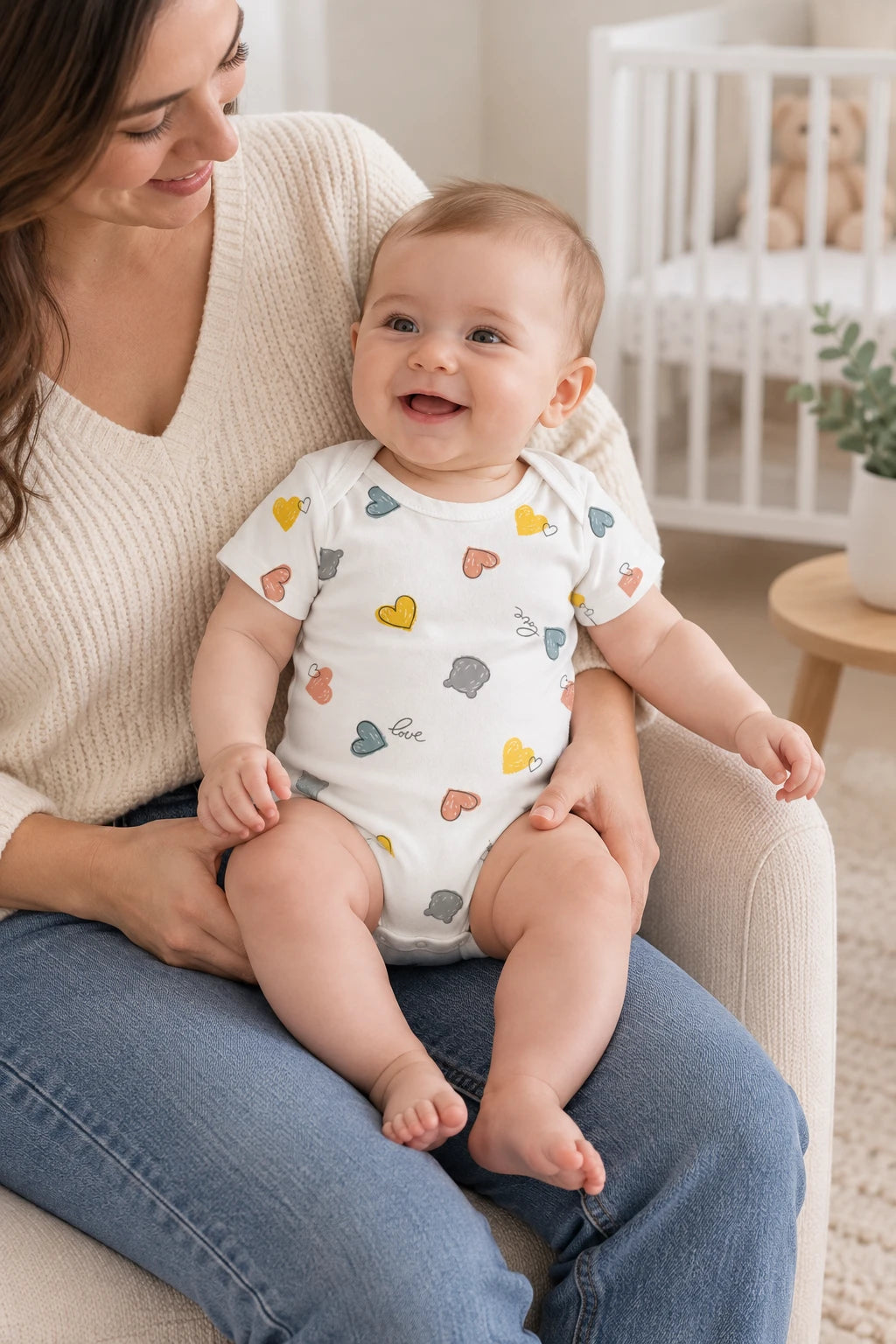 Combinaison Bebe Naissance - Coeurs
