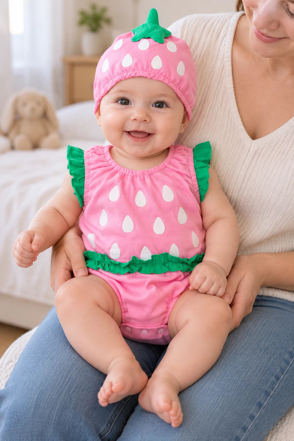 Combinaison Bebe Peluche - Fraise