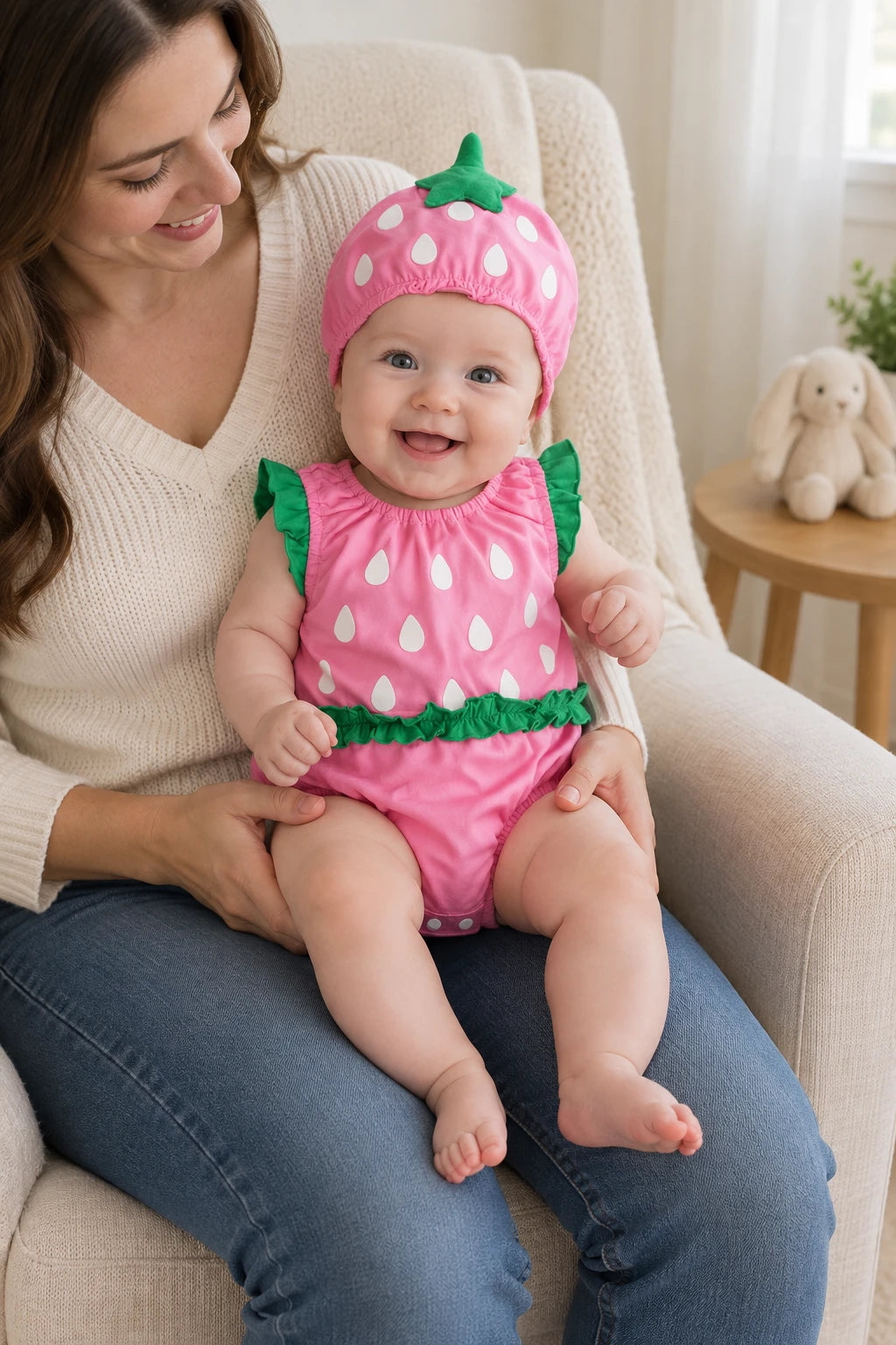 Combinaison Bebe Peluche - Fraise
