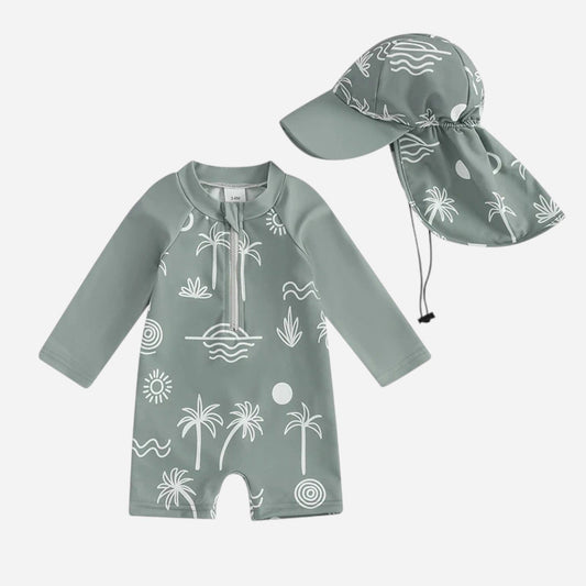 Combinaison Bebe Plage - Vert