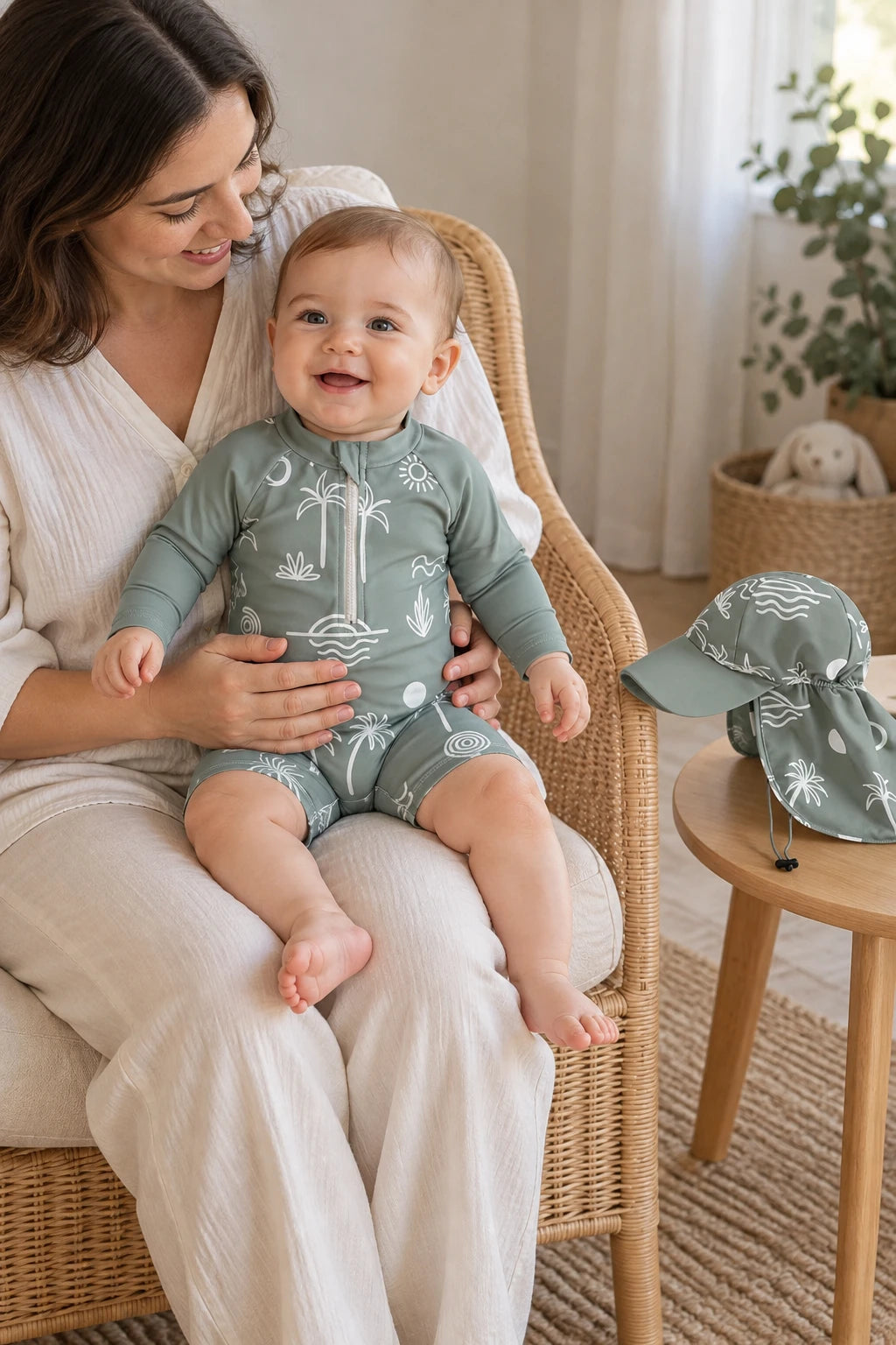 Combinaison Bebe Plage - Vert