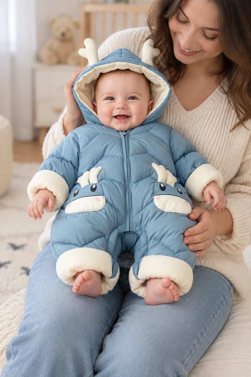 Combinaison Bebe Renne - Bleu