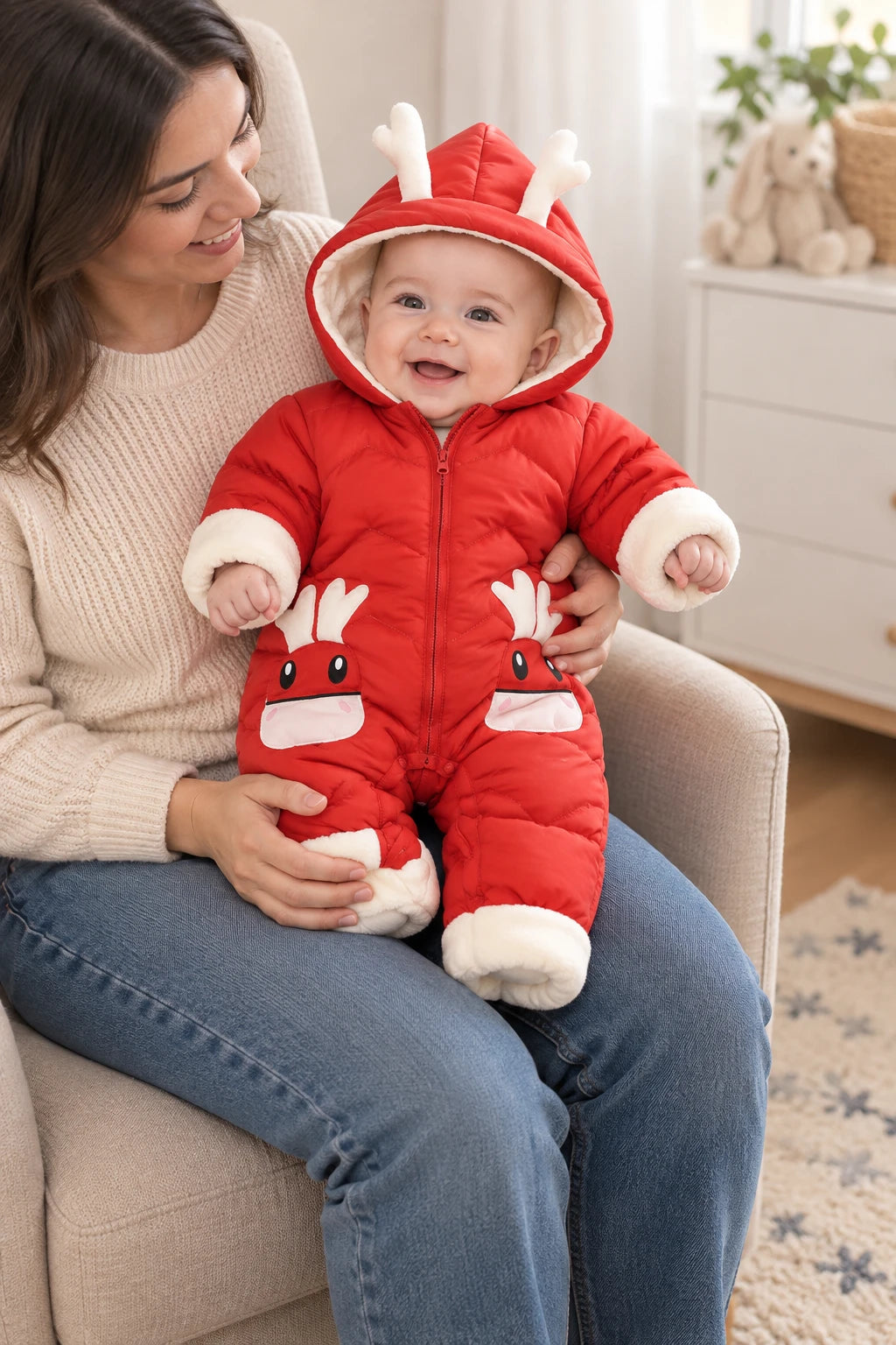 Combinaison Bebe Renne - Rouge