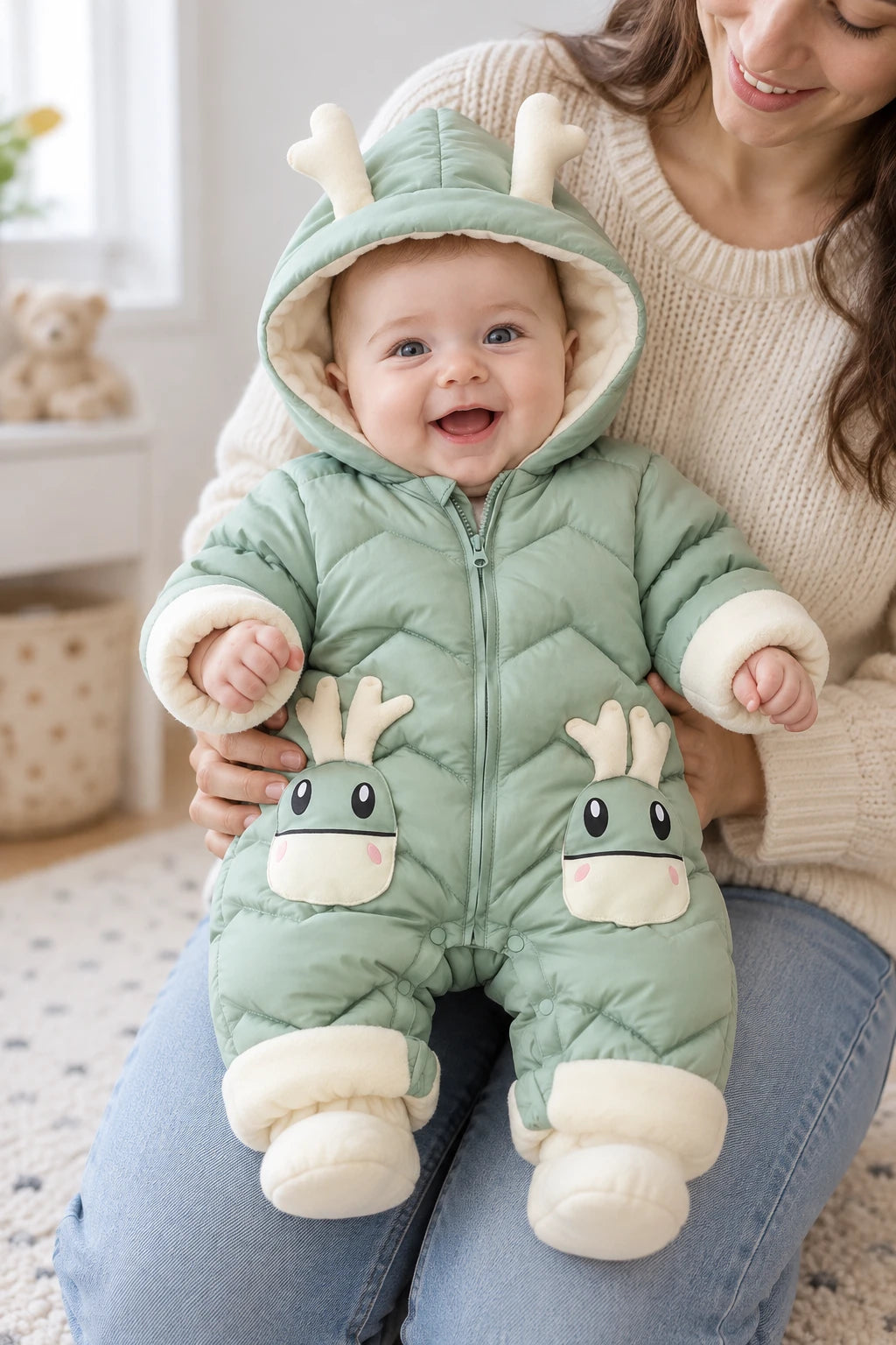 Combinaison Bebe Renne - Verte
