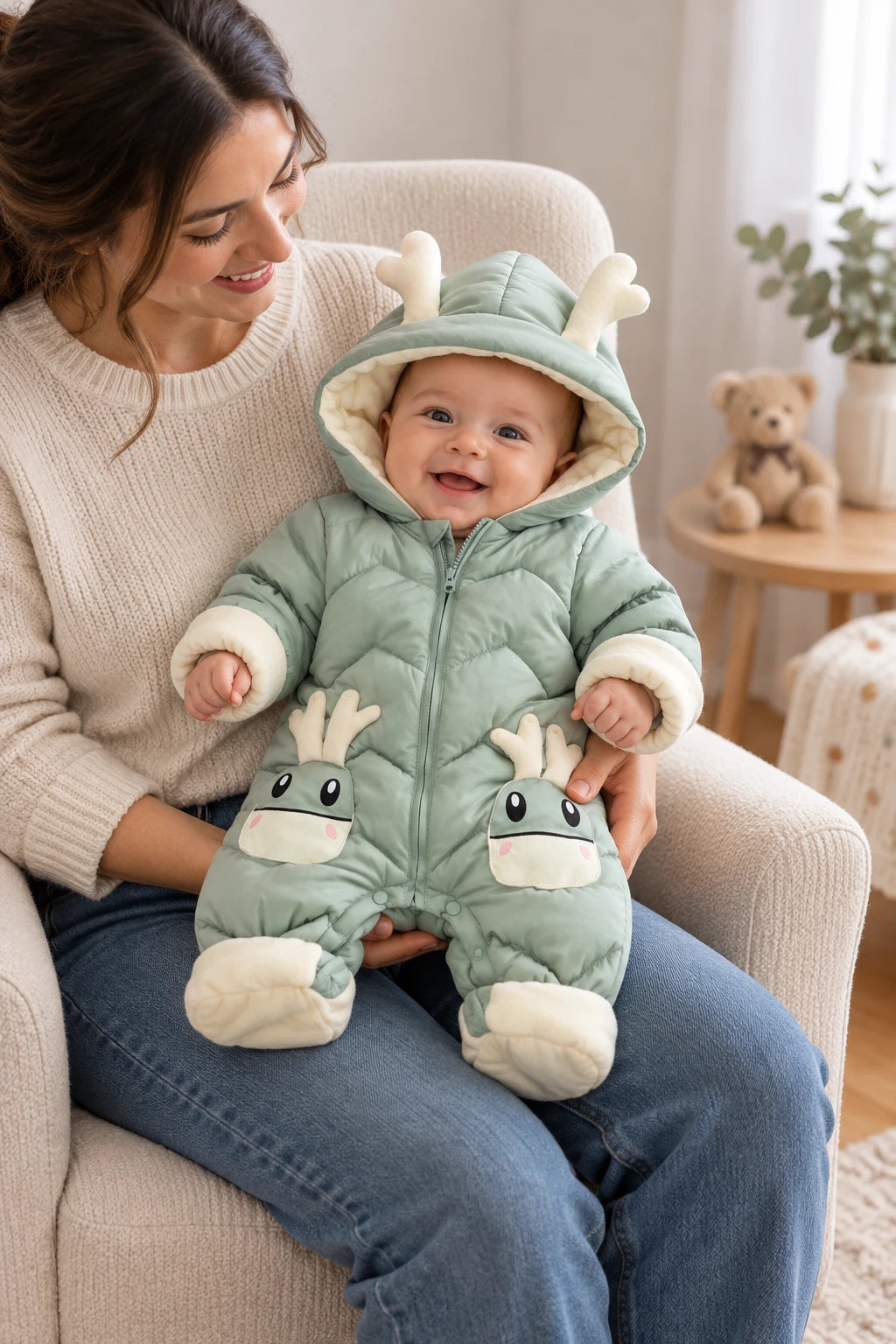 Combinaison Bebe Renne - Verte