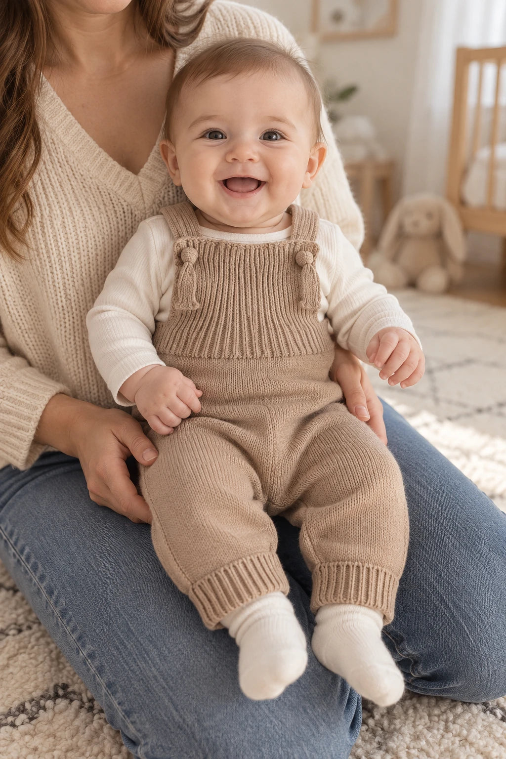Combinaison Bebe Tricot Salopette - Marron