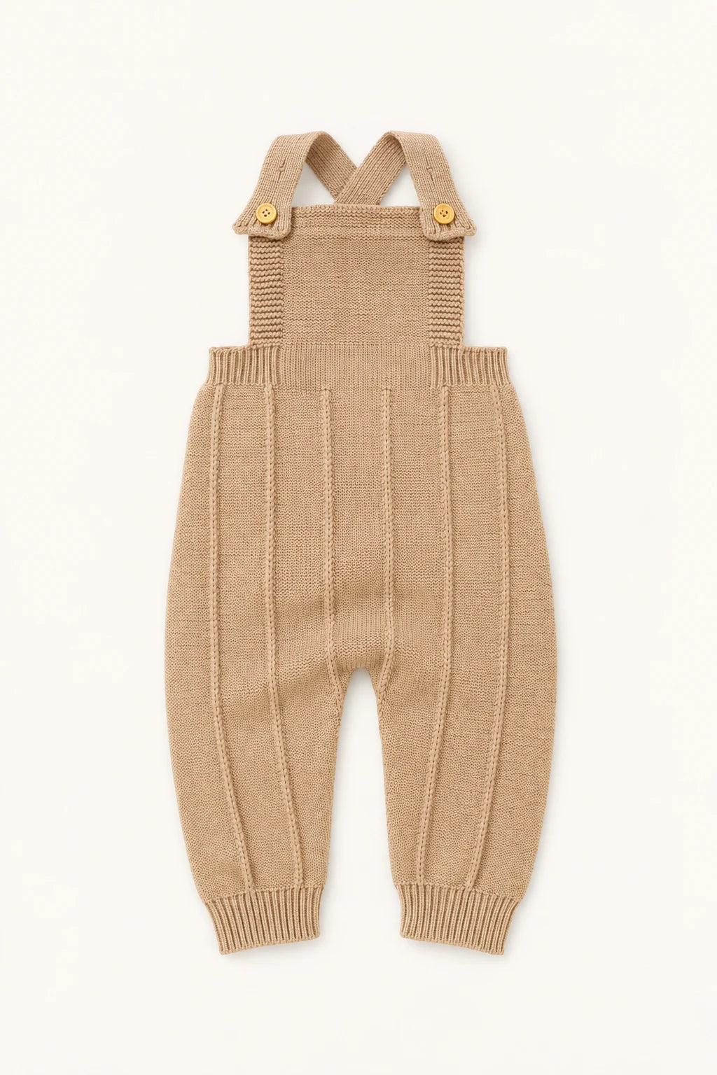 Combinaison Bebe Tricot Salopette - Marron Rayure