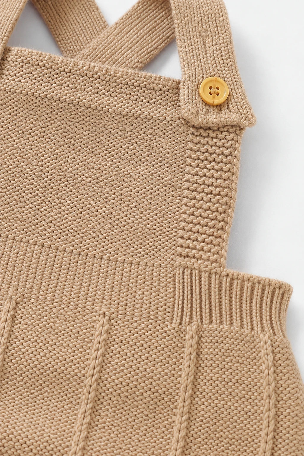 Combinaison Bebe Tricot Salopette - Marron Rayure