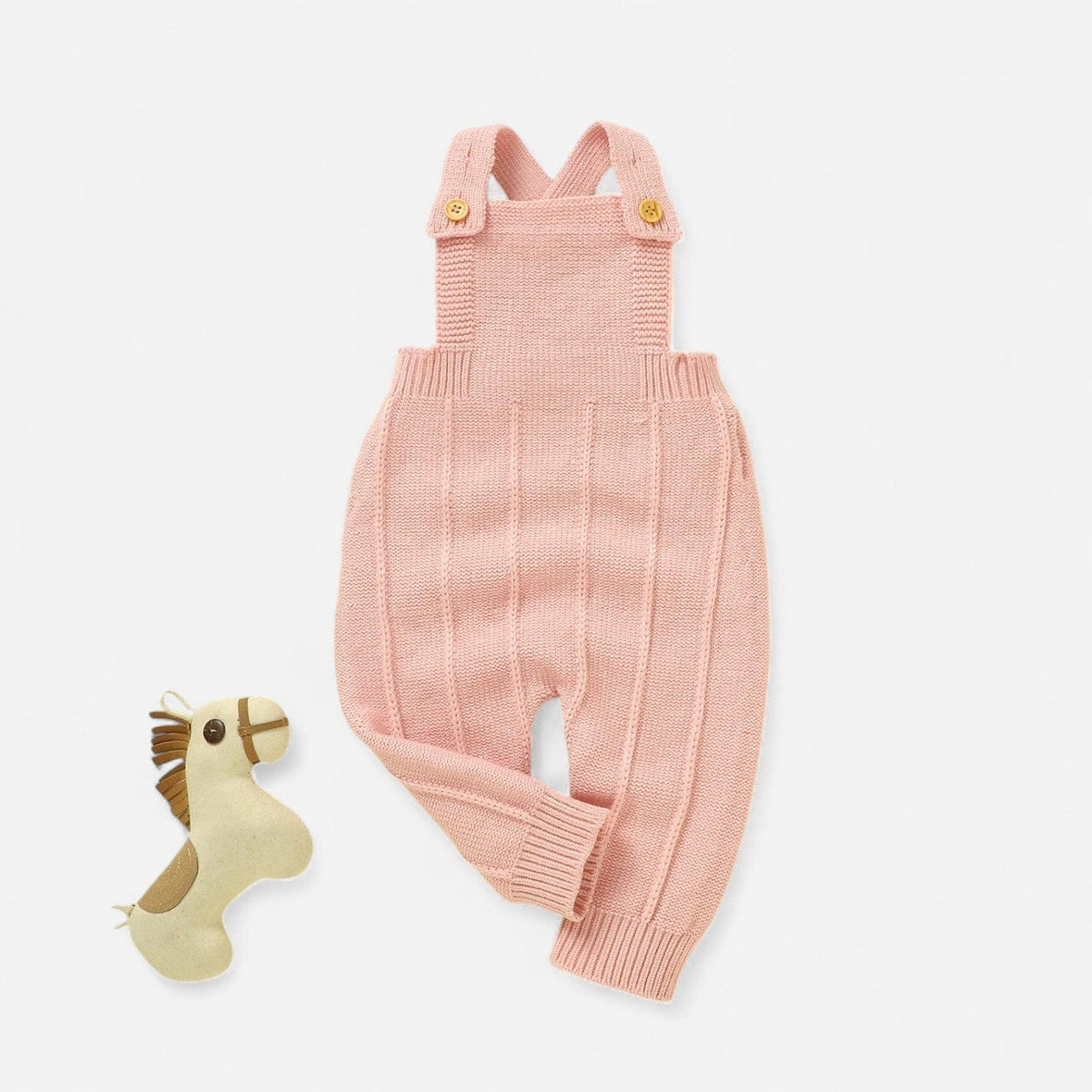 Combinaison Bebe Tricot Salopette - Rose Rayures