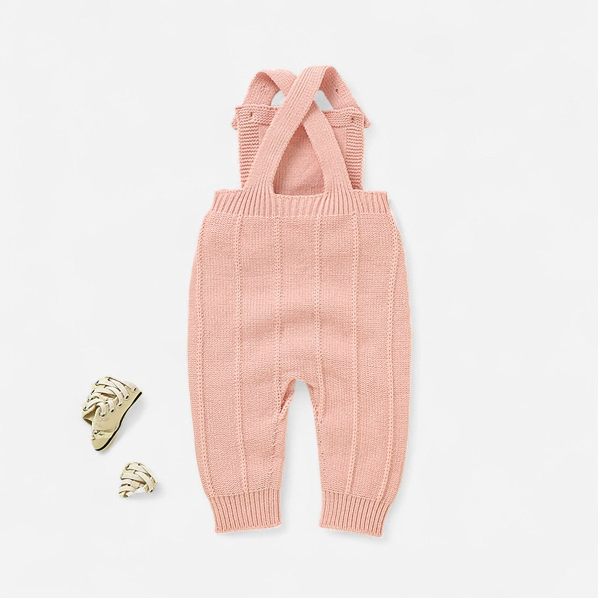 Combinaison Bebe Tricot Salopette - Rose Rayures