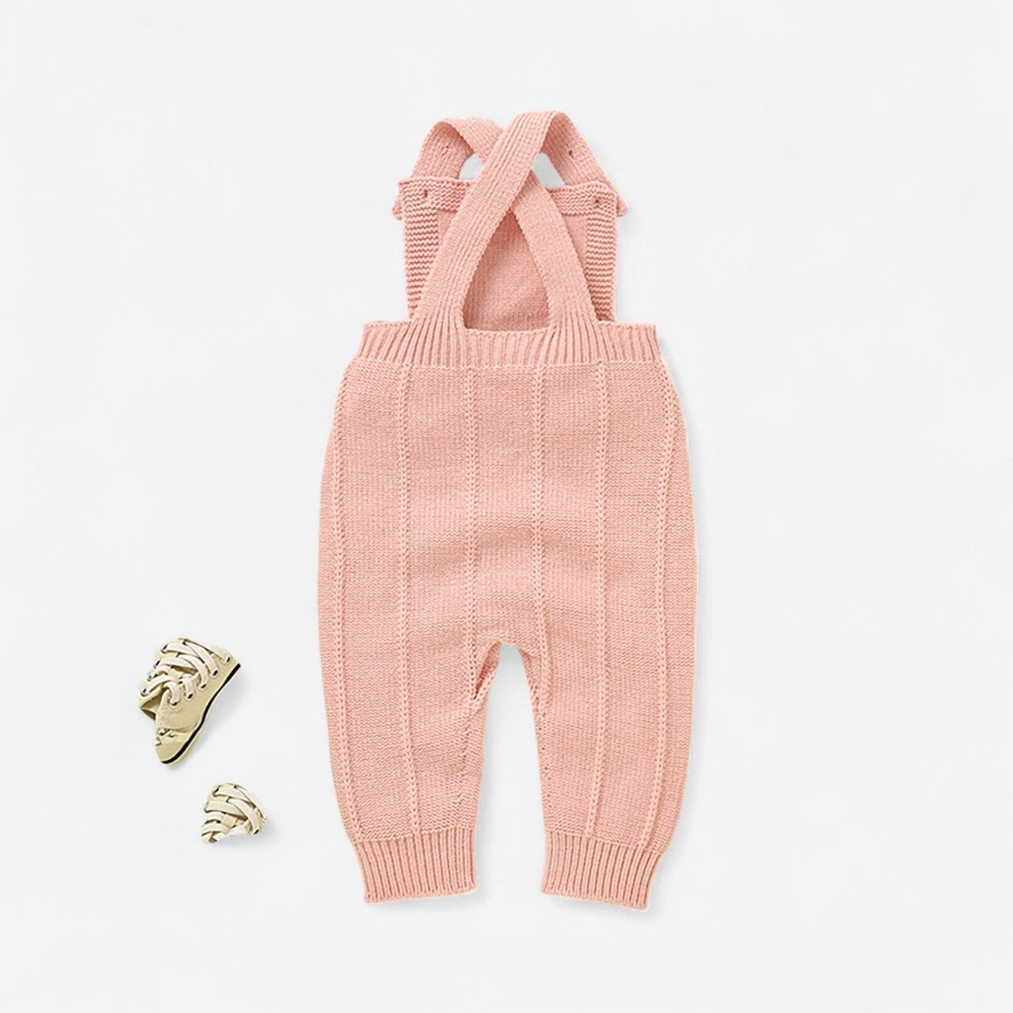 Combinaison Bebe Tricot Salopette - Rose Rayures