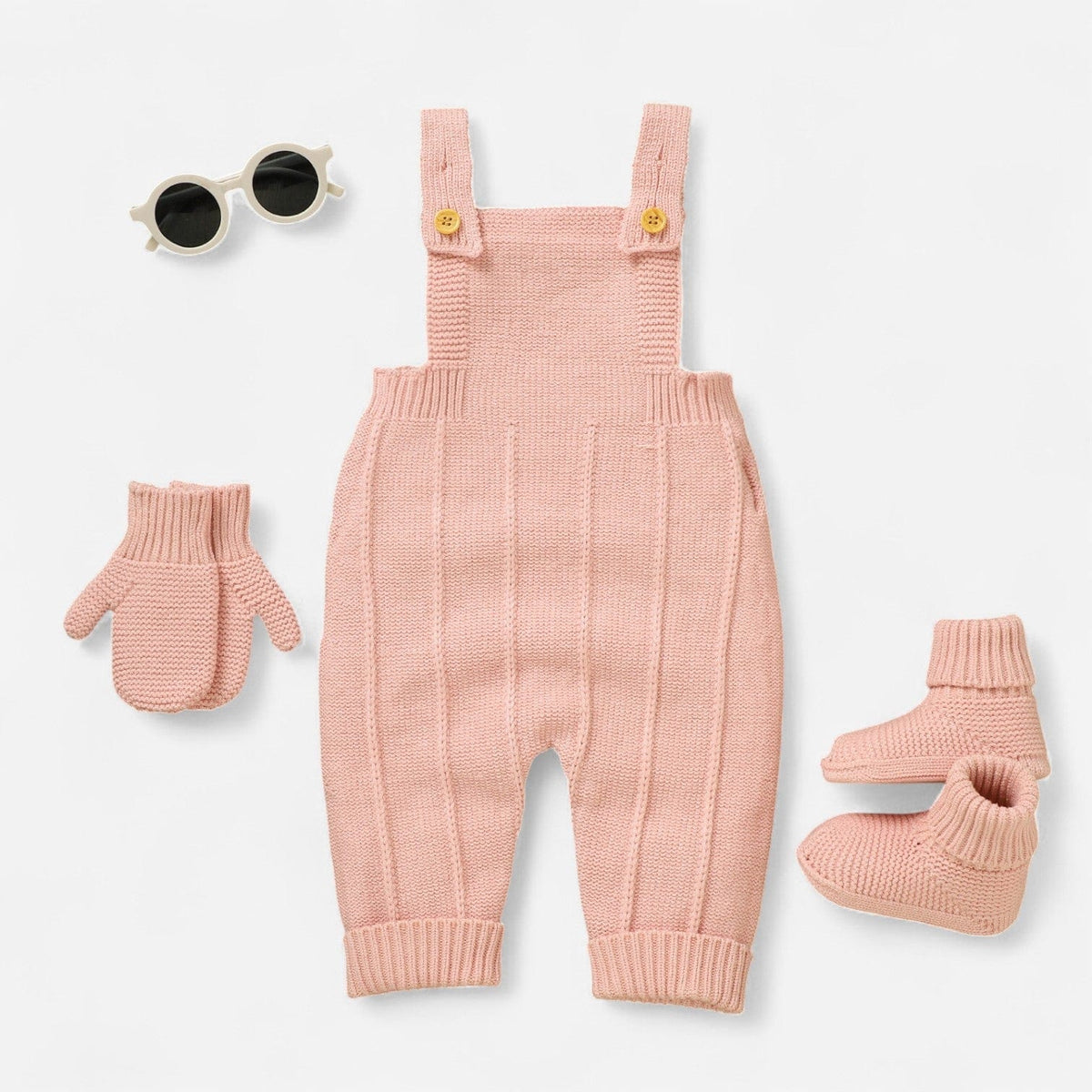 Combinaison Bebe Tricot Salopette - Rose Rayures