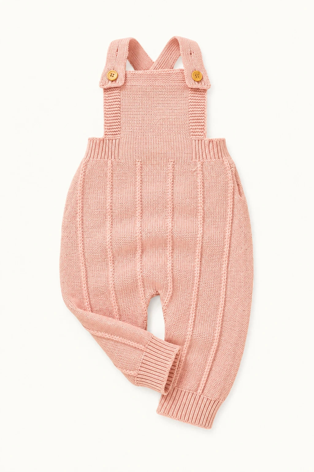 Combinaison Bebe Tricot Salopette - Rose Rayures