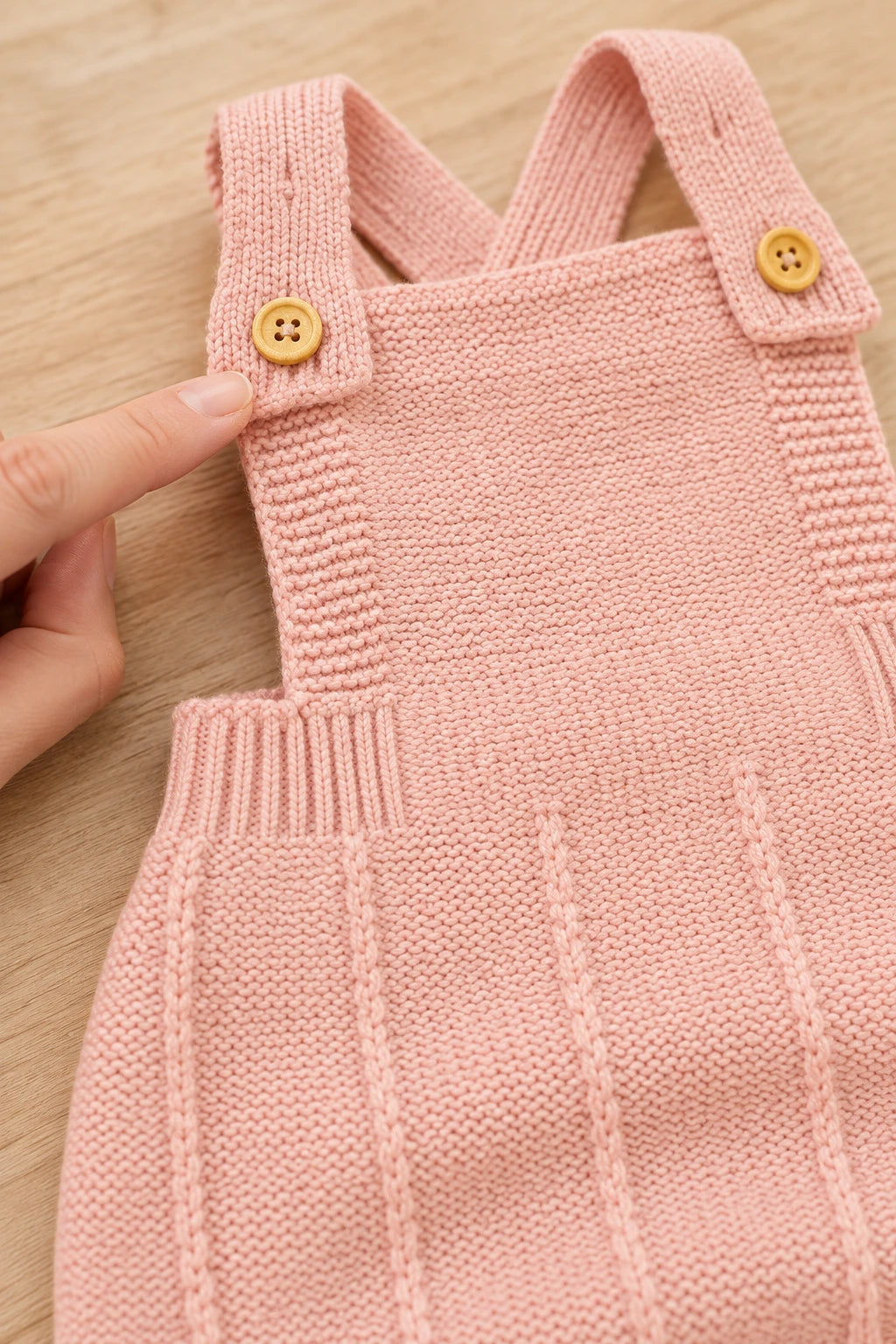 Combinaison Bebe Tricot Salopette - Rose Rayures