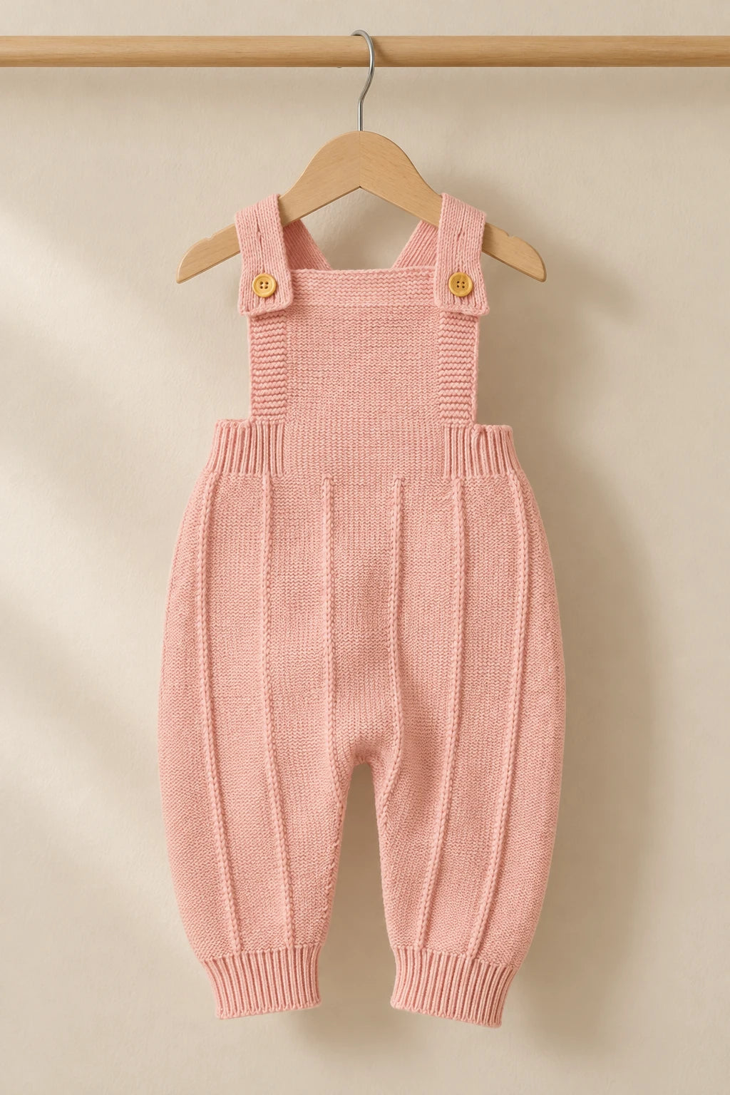 Combinaison Bebe Tricot Salopette - Rose Rayures