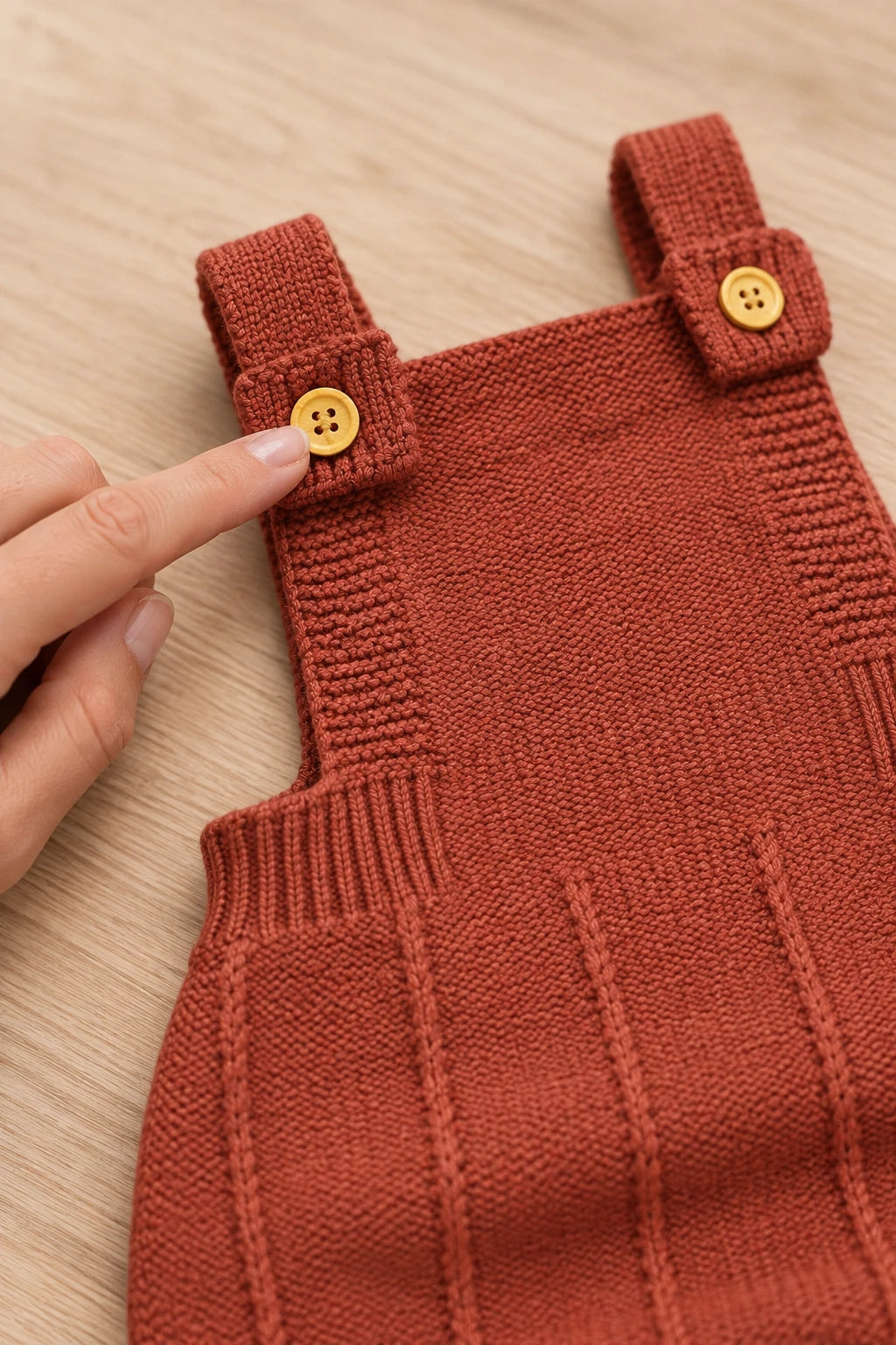 Combinaison Bebe Tricot Salopette - Rouge Rayures