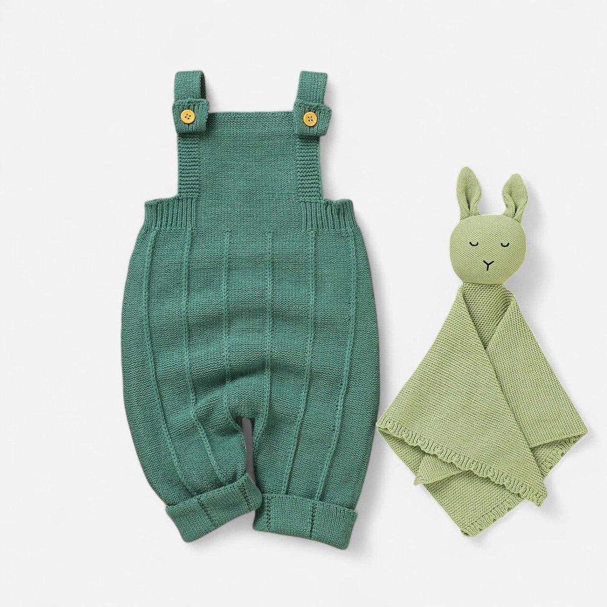 Combinaison Bebe Tricot Salopette - Vert Rayures