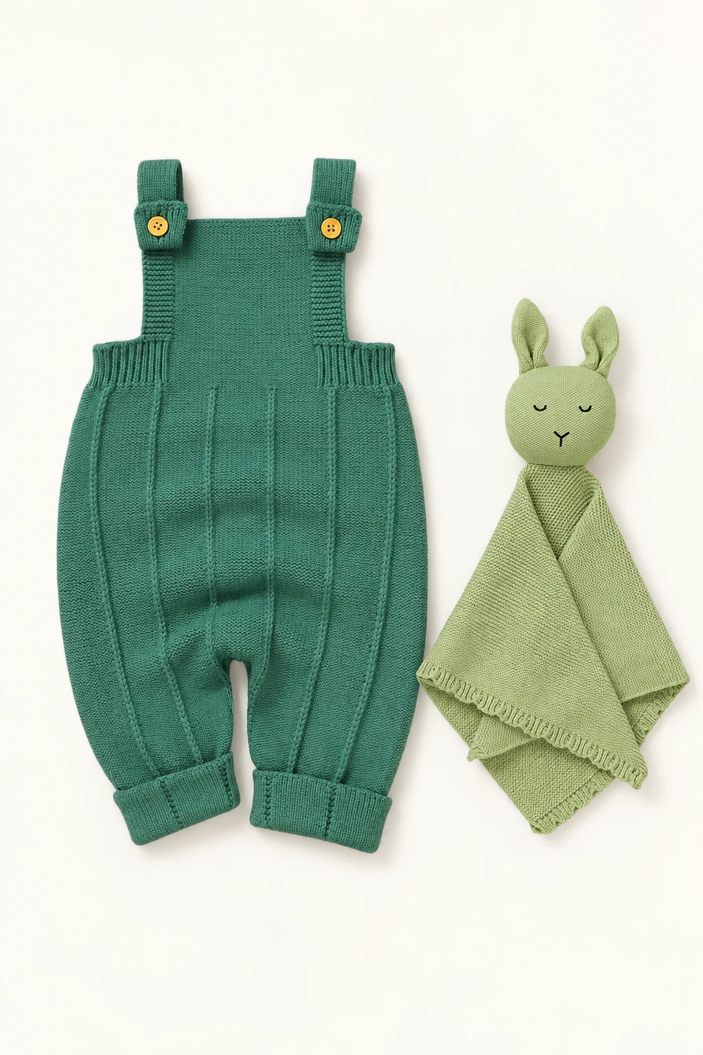 Combinaison Bebe Tricot Salopette - Vert Rayures