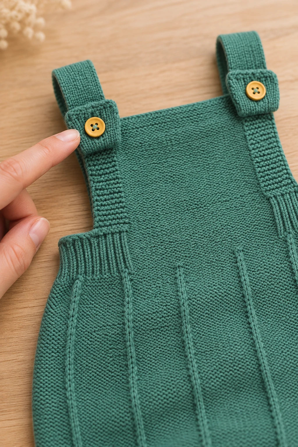 Combinaison Bebe Tricot Salopette - Vert Rayures