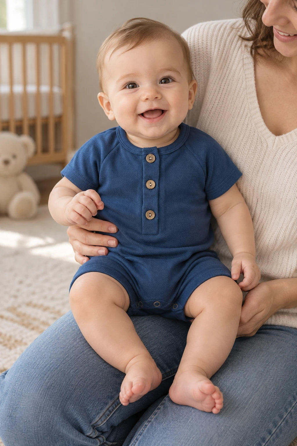 Combinaison Courte Bebe - Bleu
