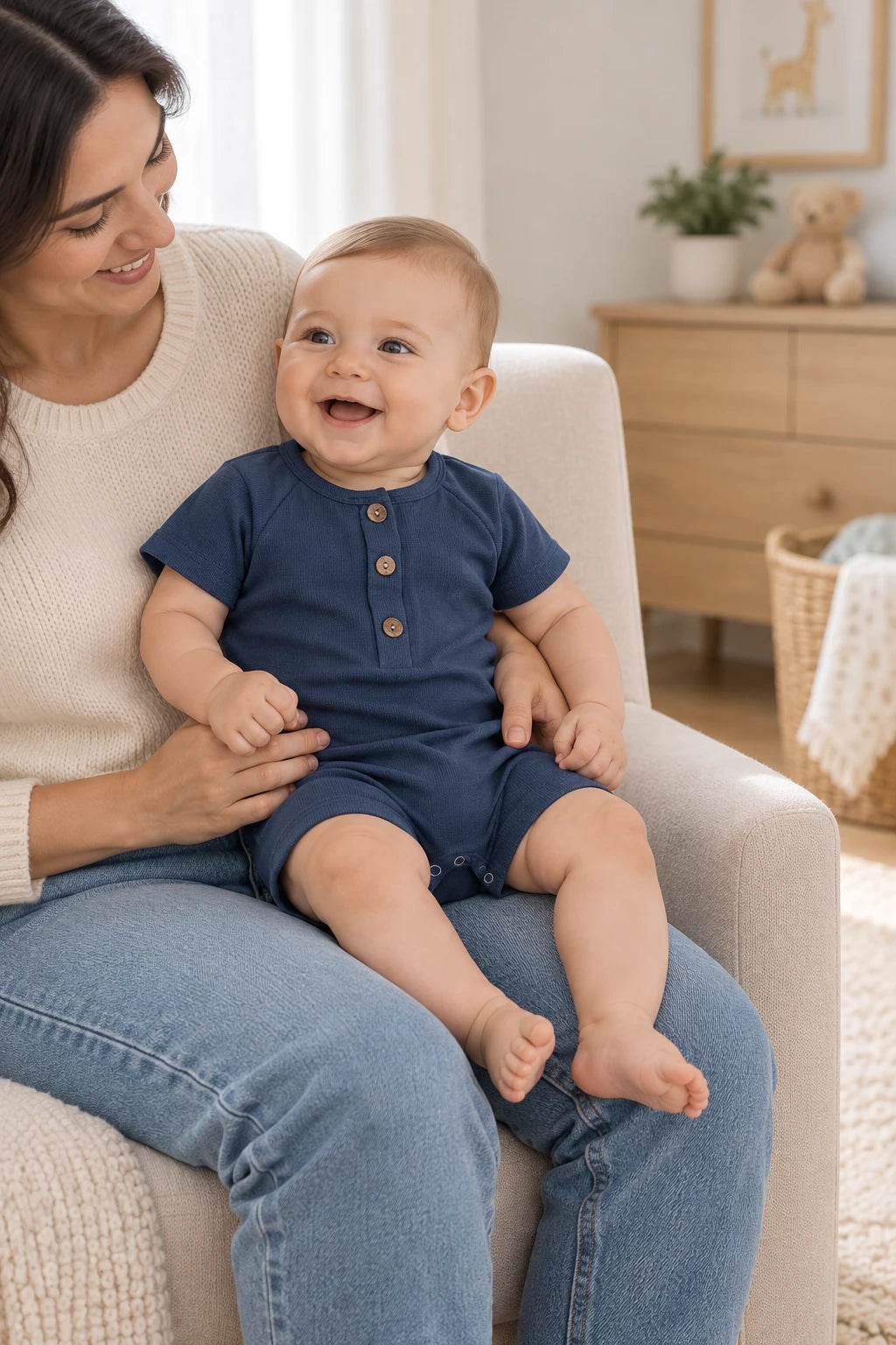 Combinaison Courte Bebe - Bleu