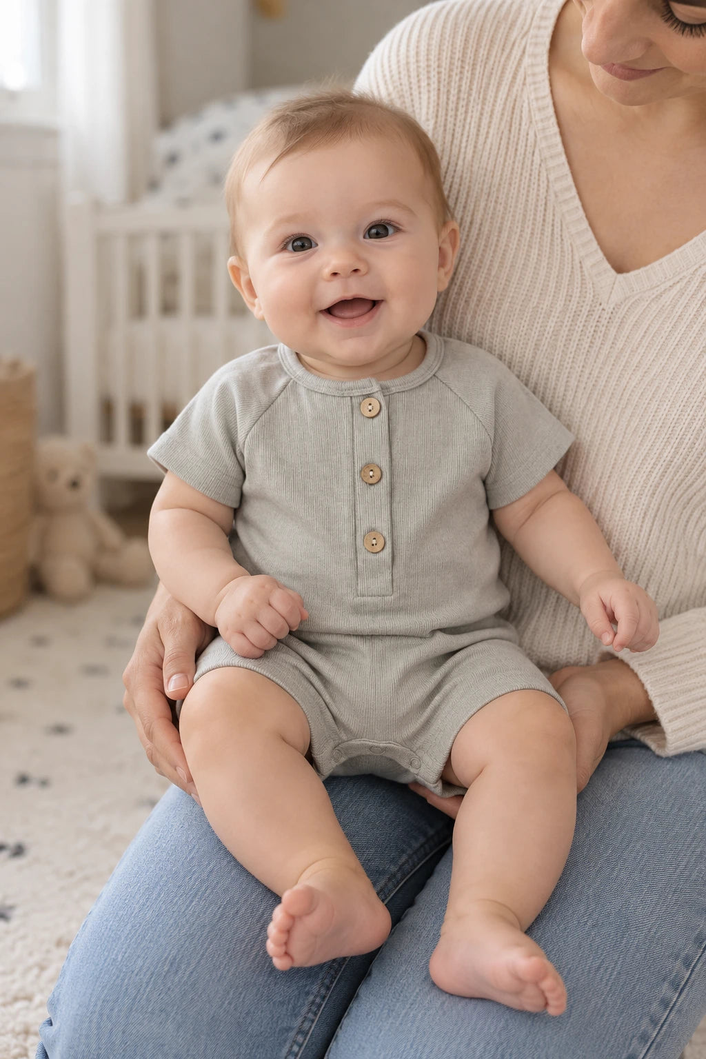 Combinaison Courte Bebe - Gris